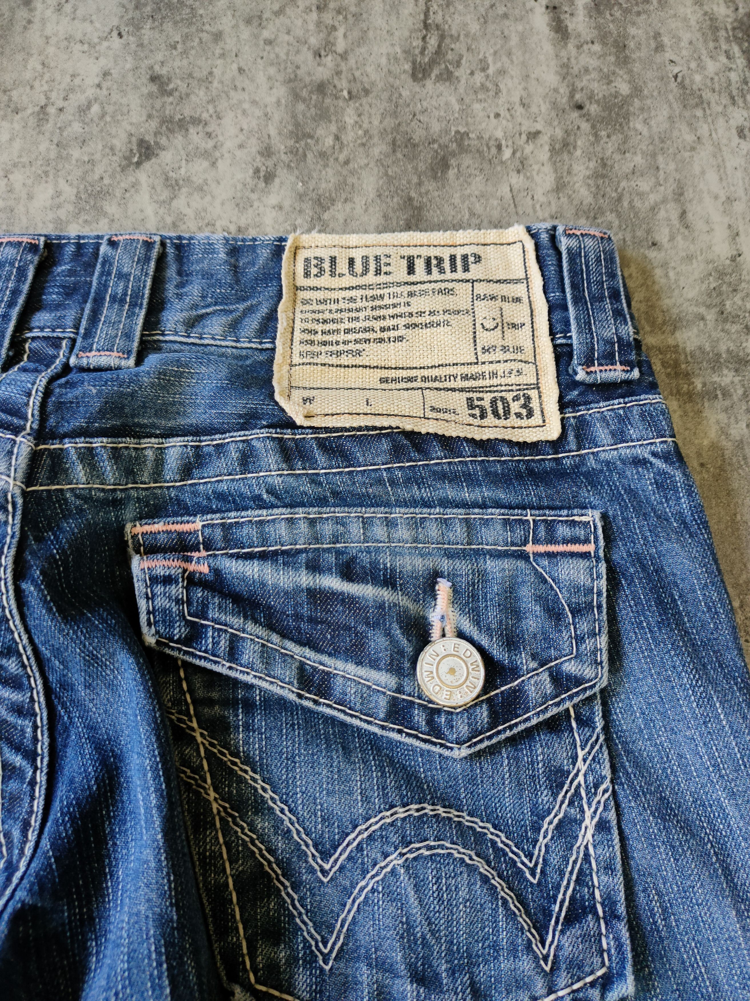 Edwin × Japanese Brand Vintage Edwin 503 Blue Trip Denim Size US 30 / EU 46 - 9 Thumbnail