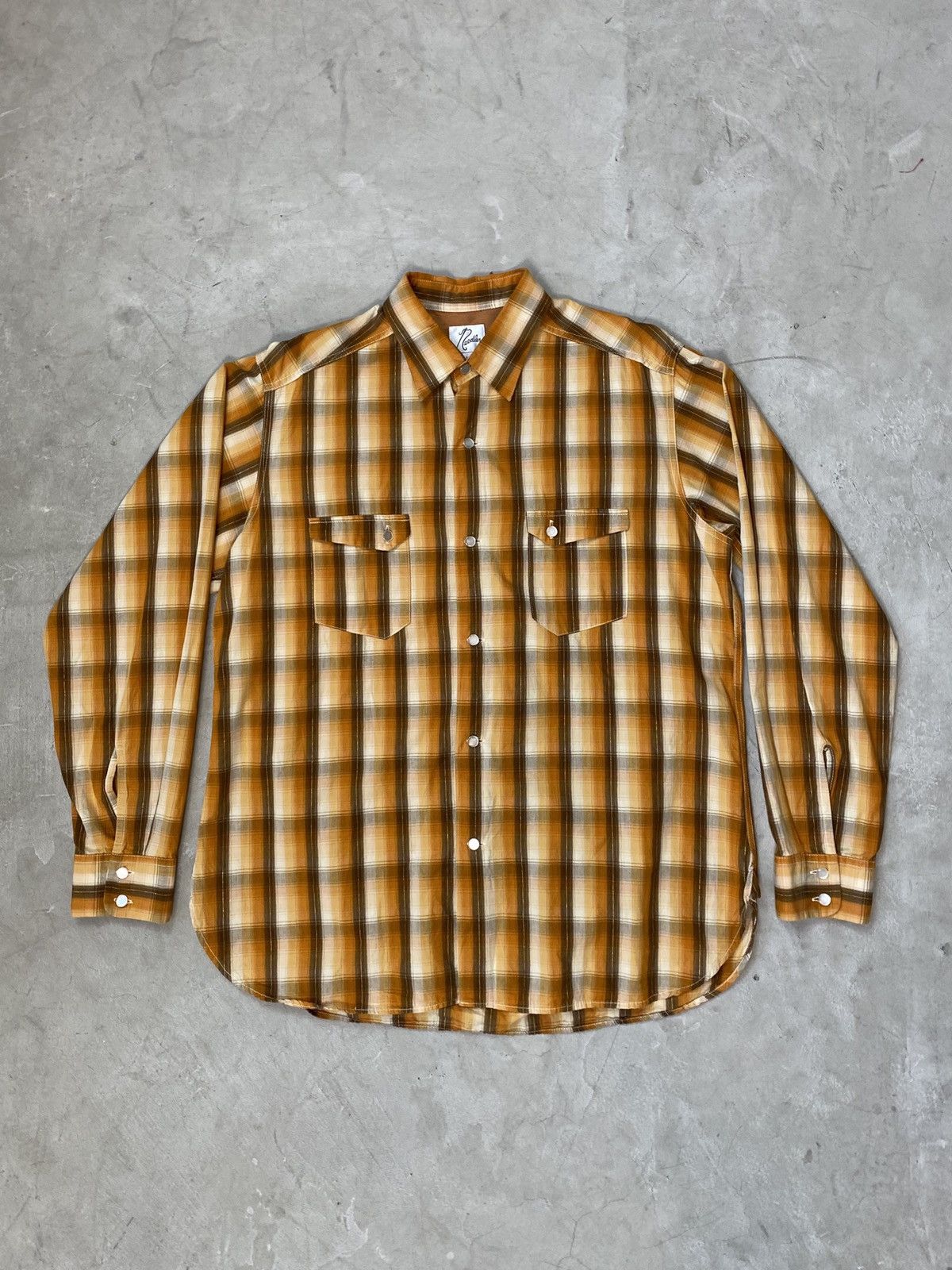 image of Needles 2 Pocket Checkered Button-Up, Men's (Size Large)