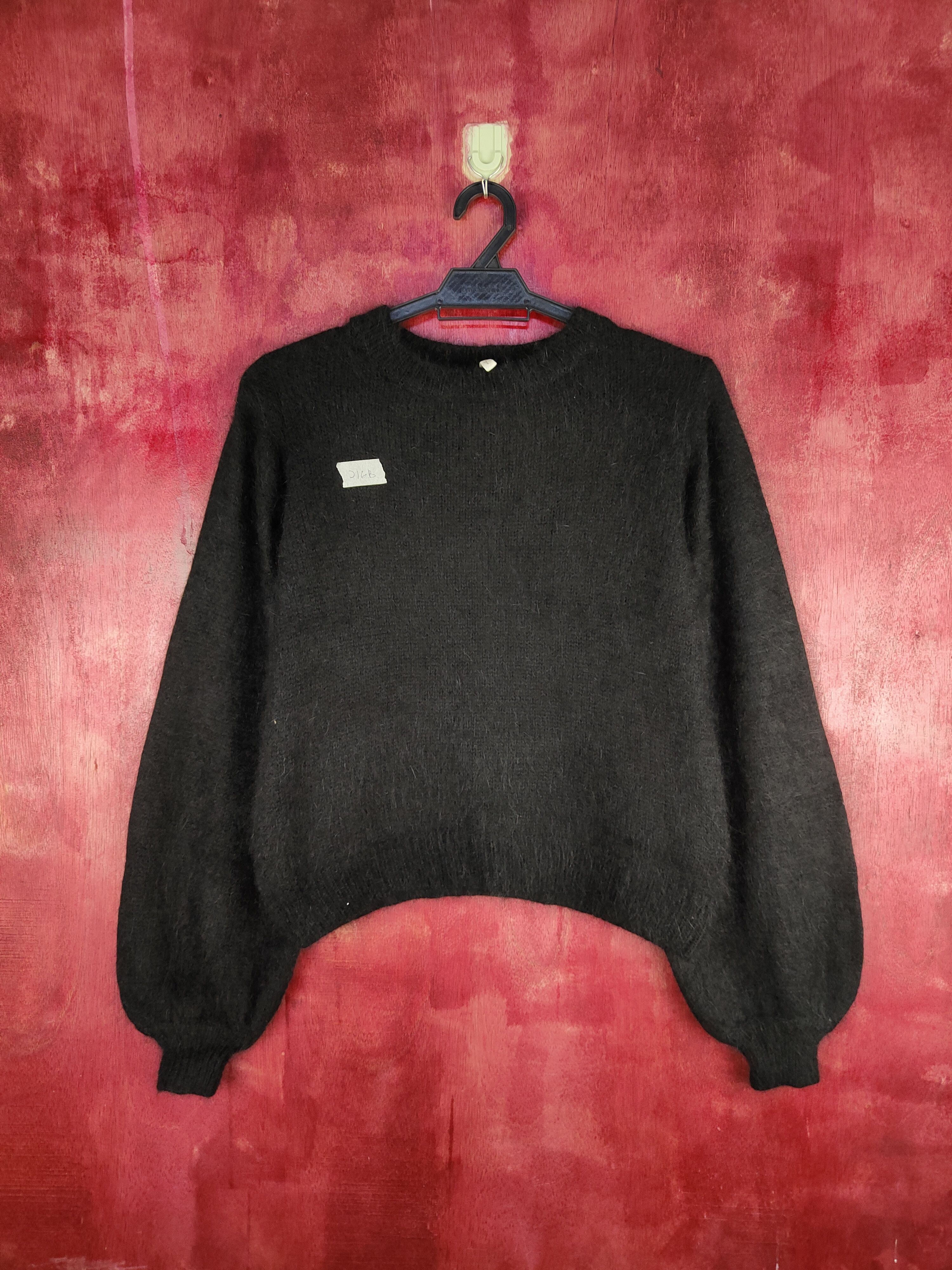 image of Black Shag Shaggy Fur Mohair Knitwear 216B, Women's (Size Medium)