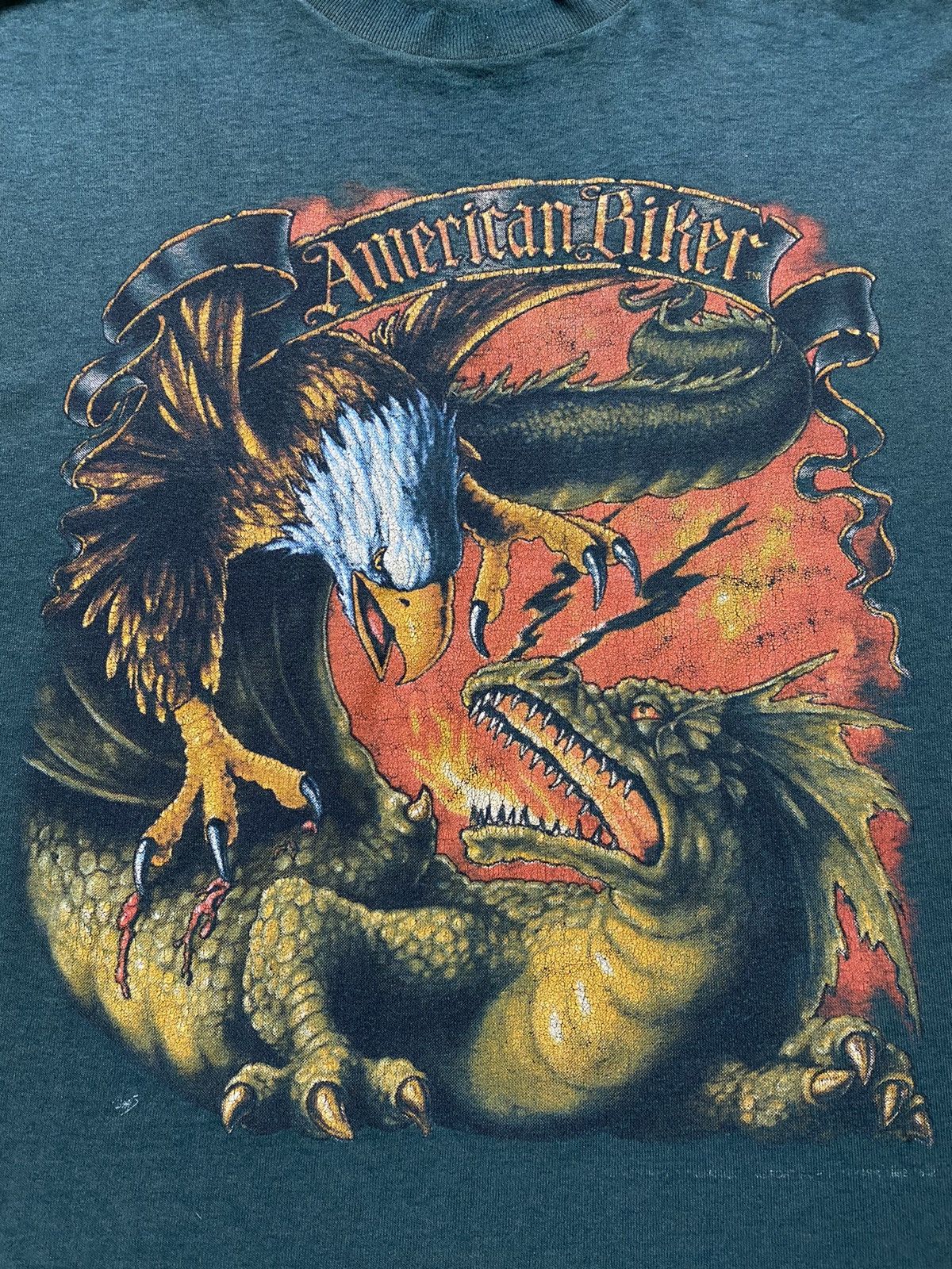 Vintage Harley Davidson 3D Emblem Eagle Dragon American Biker TShirt Size US XL / EU 56 / 4 - 3 Thumbnail