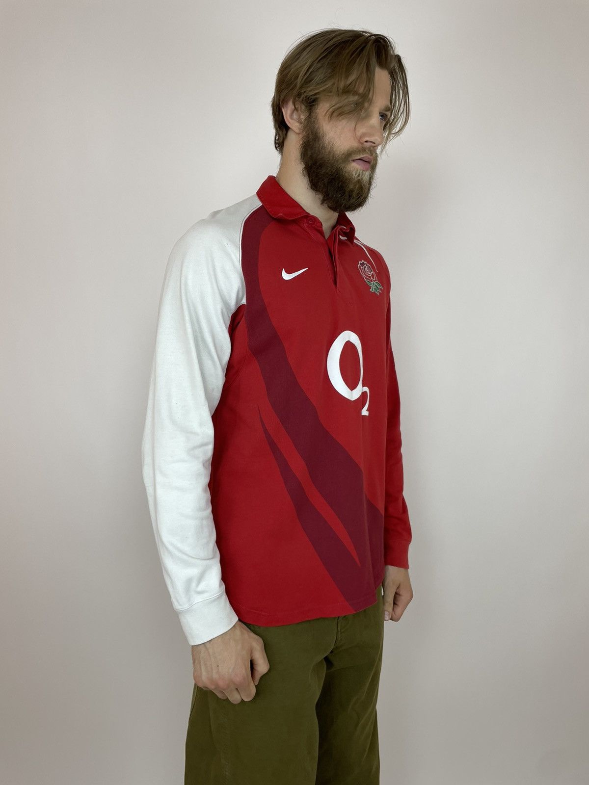 Nike Nike England Rugby 2007/2008 polo shirt long sleeve ROSE O2 Size US XL / EU 56 / 4 - 2 Thumbnail