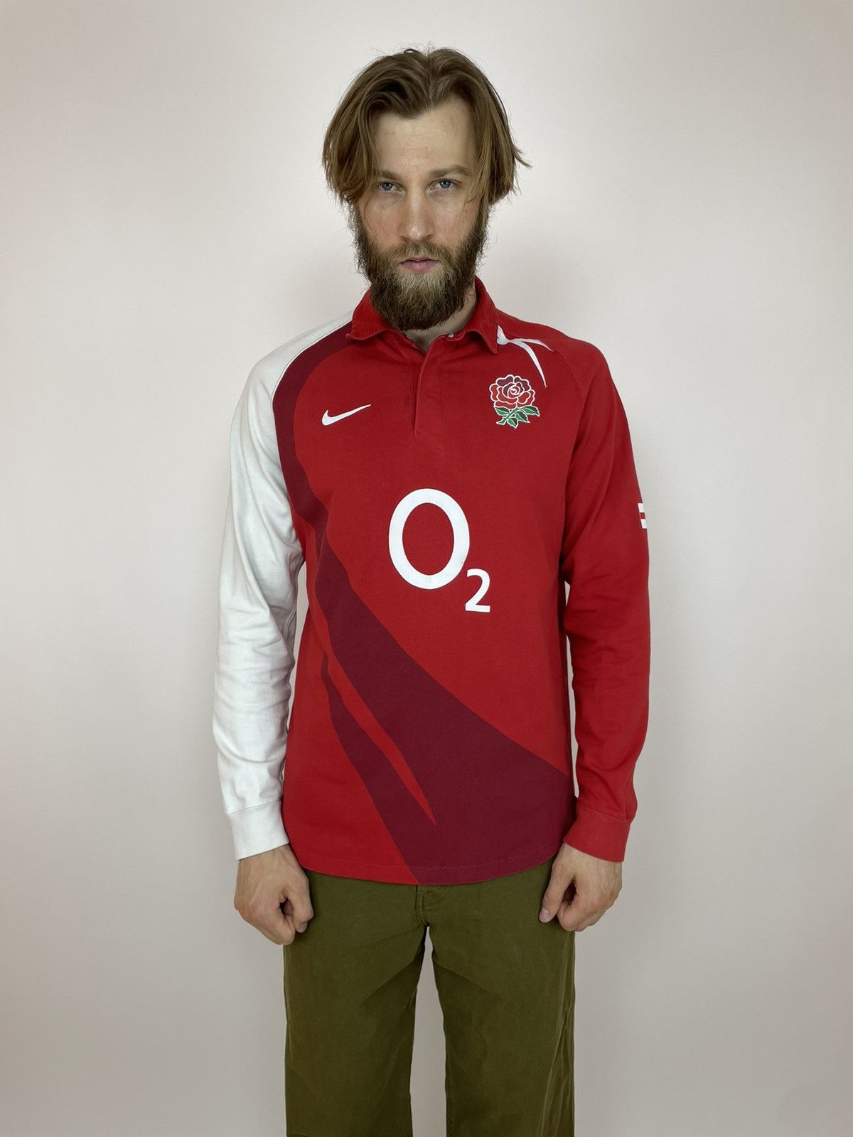 Nike Nike England Rugby 2007/2008 polo shirt long sleeve ROSE O2 Size US XL / EU 56 / 4 - 1 Thumbnail