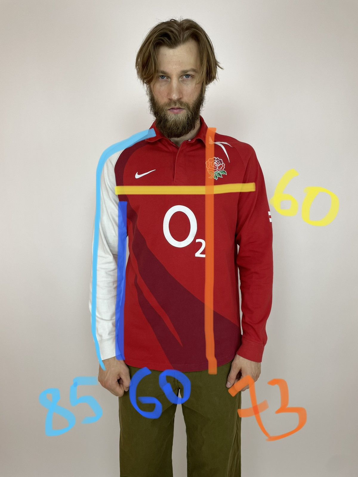 Nike Nike England Rugby 2007/2008 polo shirt long sleeve ROSE O2 Size US XL / EU 56 / 4 - 14 Thumbnail