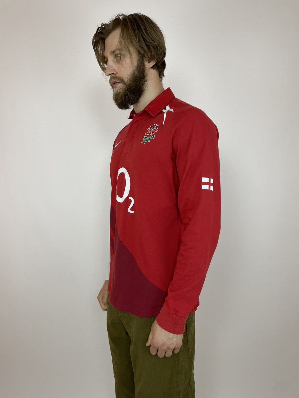 Nike Nike England Rugby 2007/2008 polo shirt long sleeve ROSE O2 Size US XL / EU 56 / 4 - 3 Thumbnail