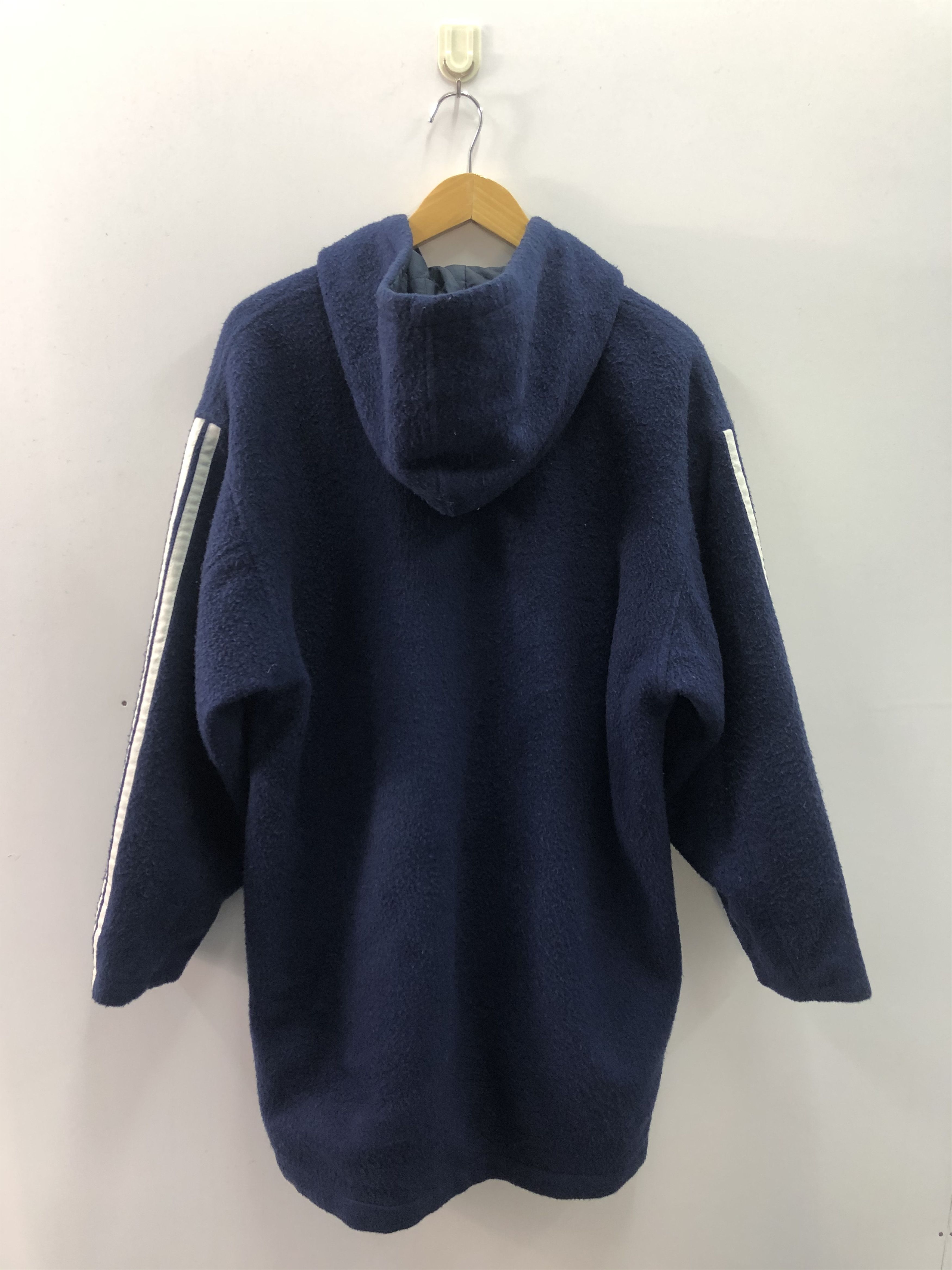 Adidas × Vintage Adidas hoodie zip Fleece Jacket coat bomber leather parka Size US L / EU 52-54 / 3 - 3 Thumbnail