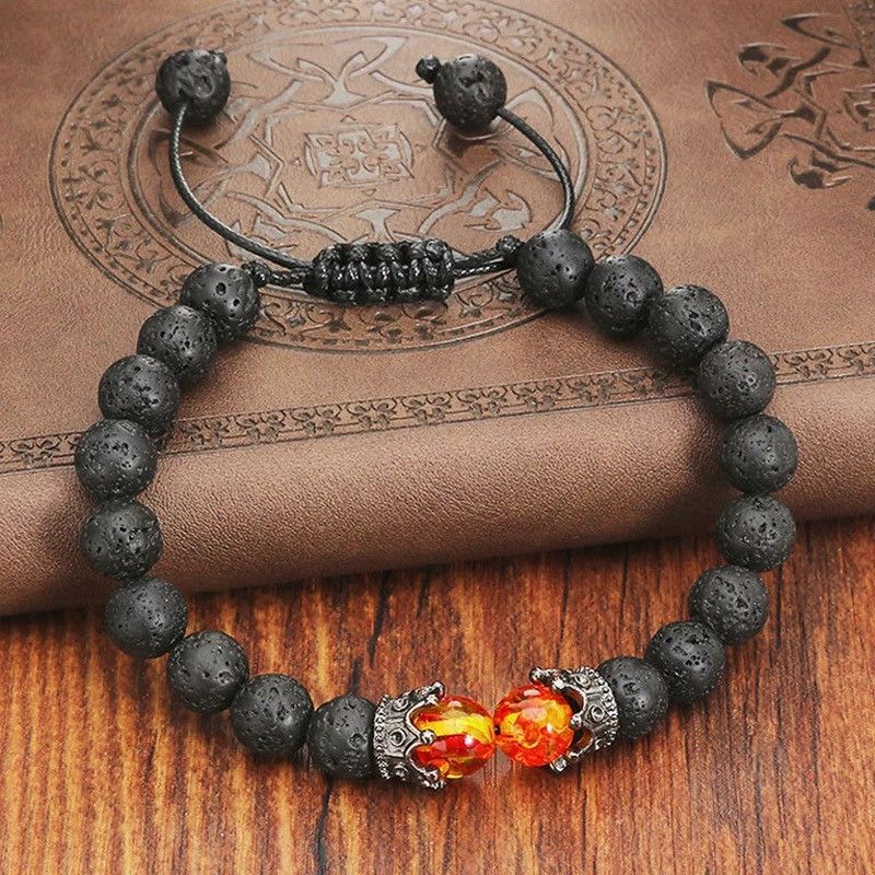 Handmade Adjustable Black Lava Stone Bracelet Size ONE SIZE - 1 Thumbnail