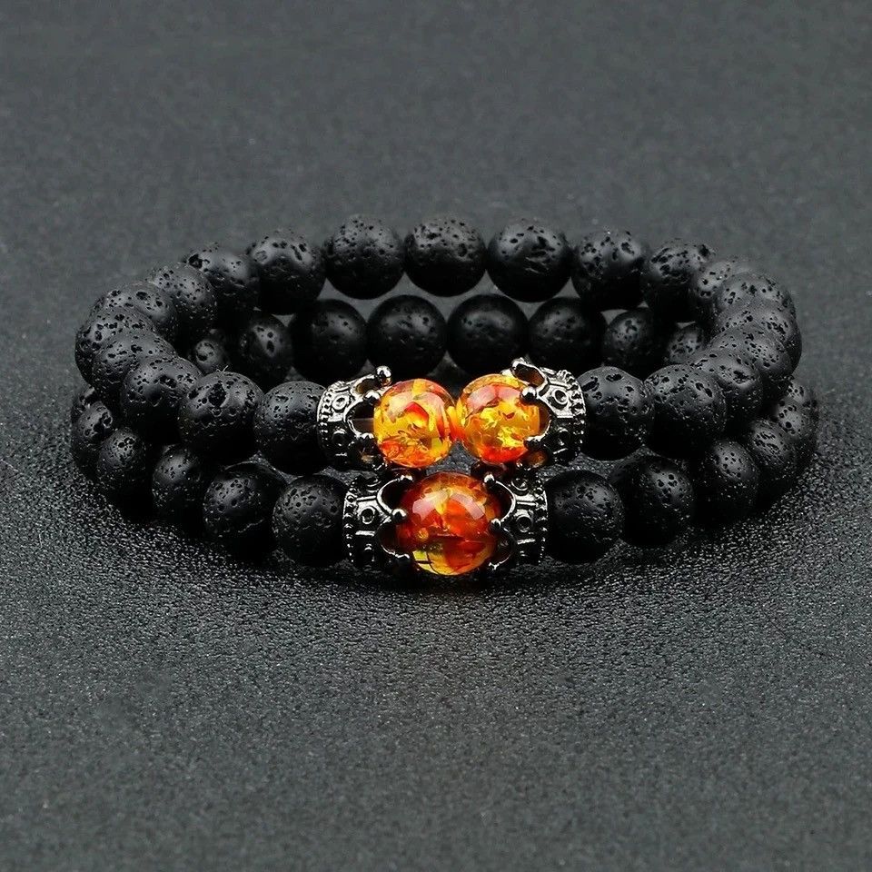 Handmade Adjustable Black Lava Stone Bracelet Size ONE SIZE - 2 Thumbnail