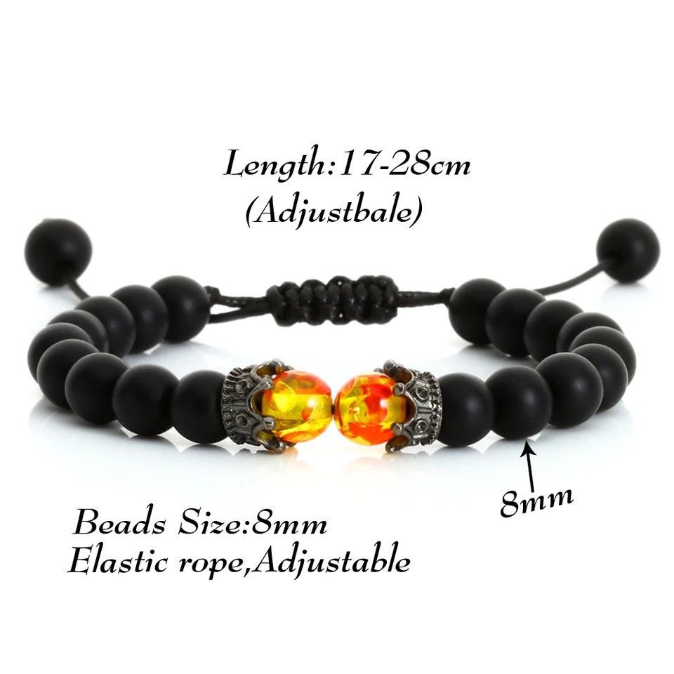 Handmade Adjustable Black Lava Stone Bracelet Size ONE SIZE - 3 Thumbnail