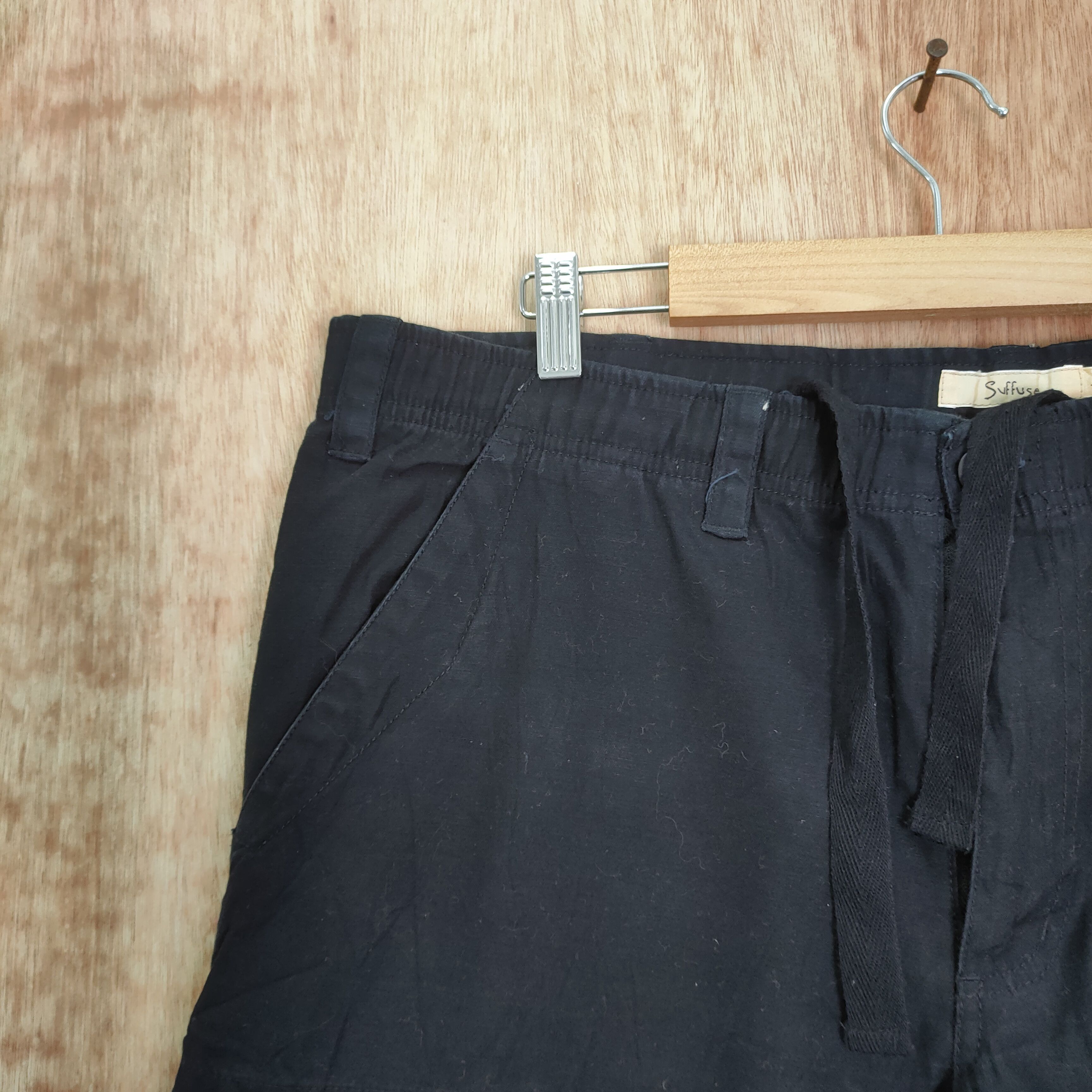 Japanese Brand SUFFUSE BLACK CARGO PANTS Size US 36 / EU 52 - 12 Thumbnail
