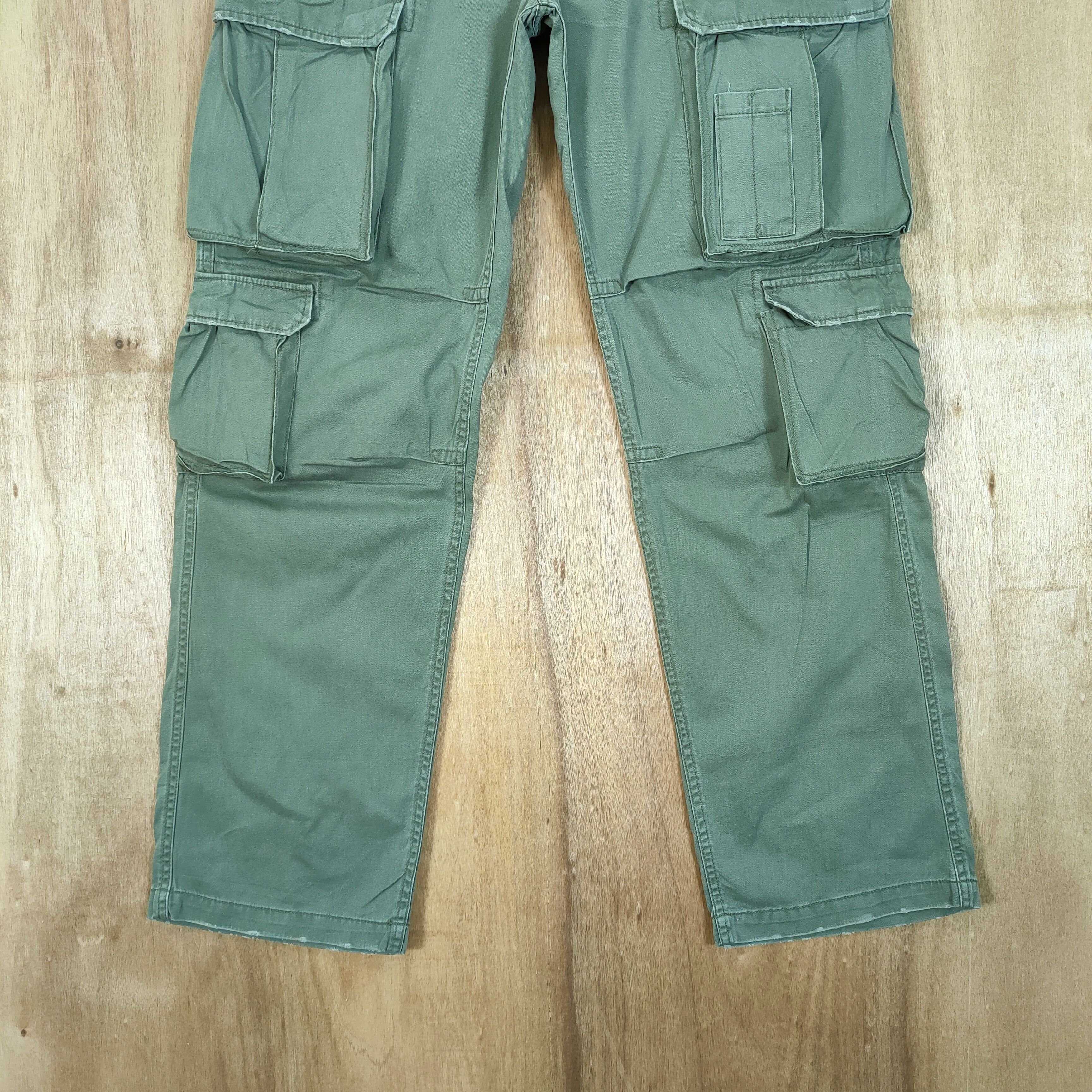 Japanese Brand 9 POCKET VINTAGE RCC FADED CARGO PANTS Size US 36 / EU 52 - 3 Thumbnail