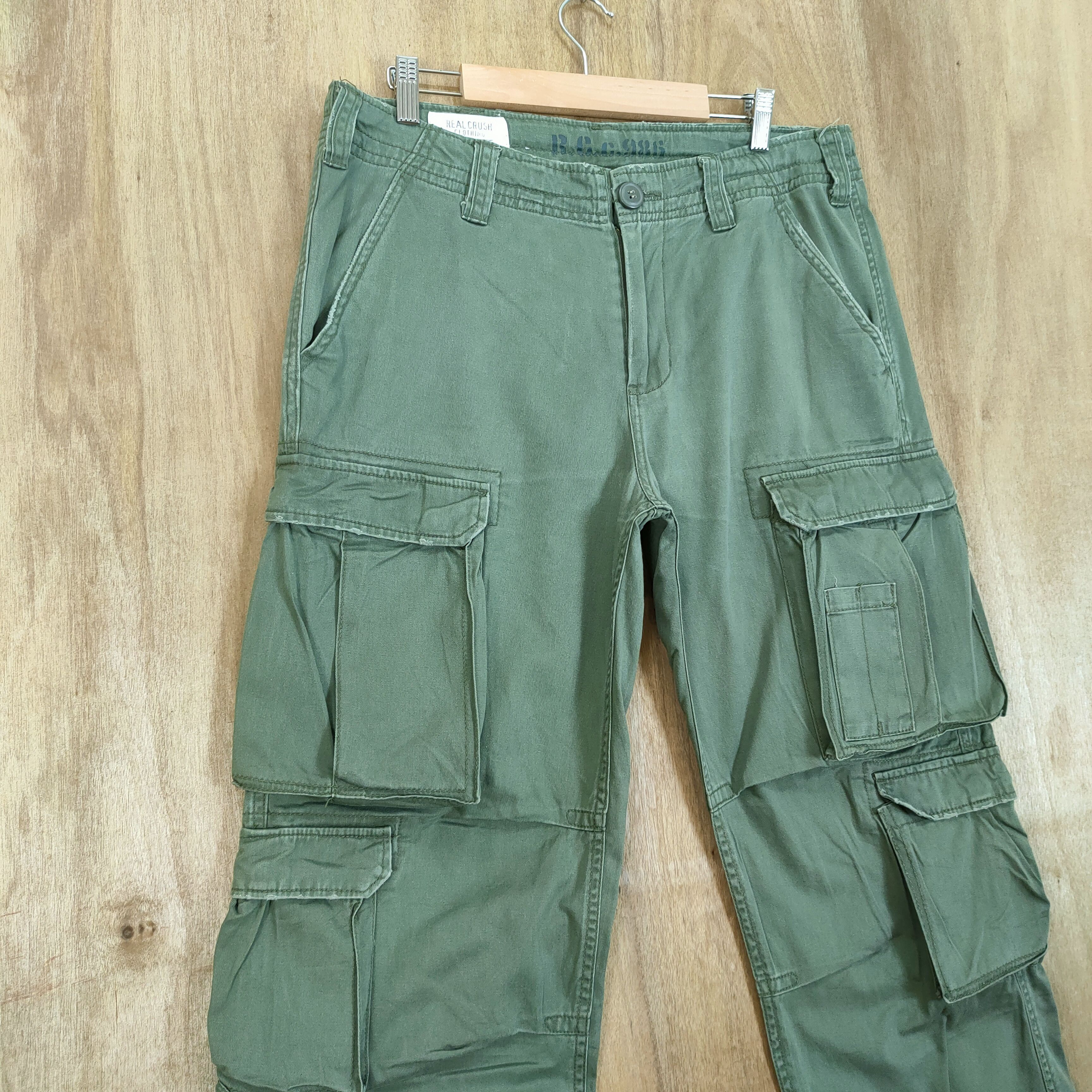Japanese Brand 9 POCKET VINTAGE RCC FADED CARGO PANTS Size US 36 / EU 52 - 4 Thumbnail