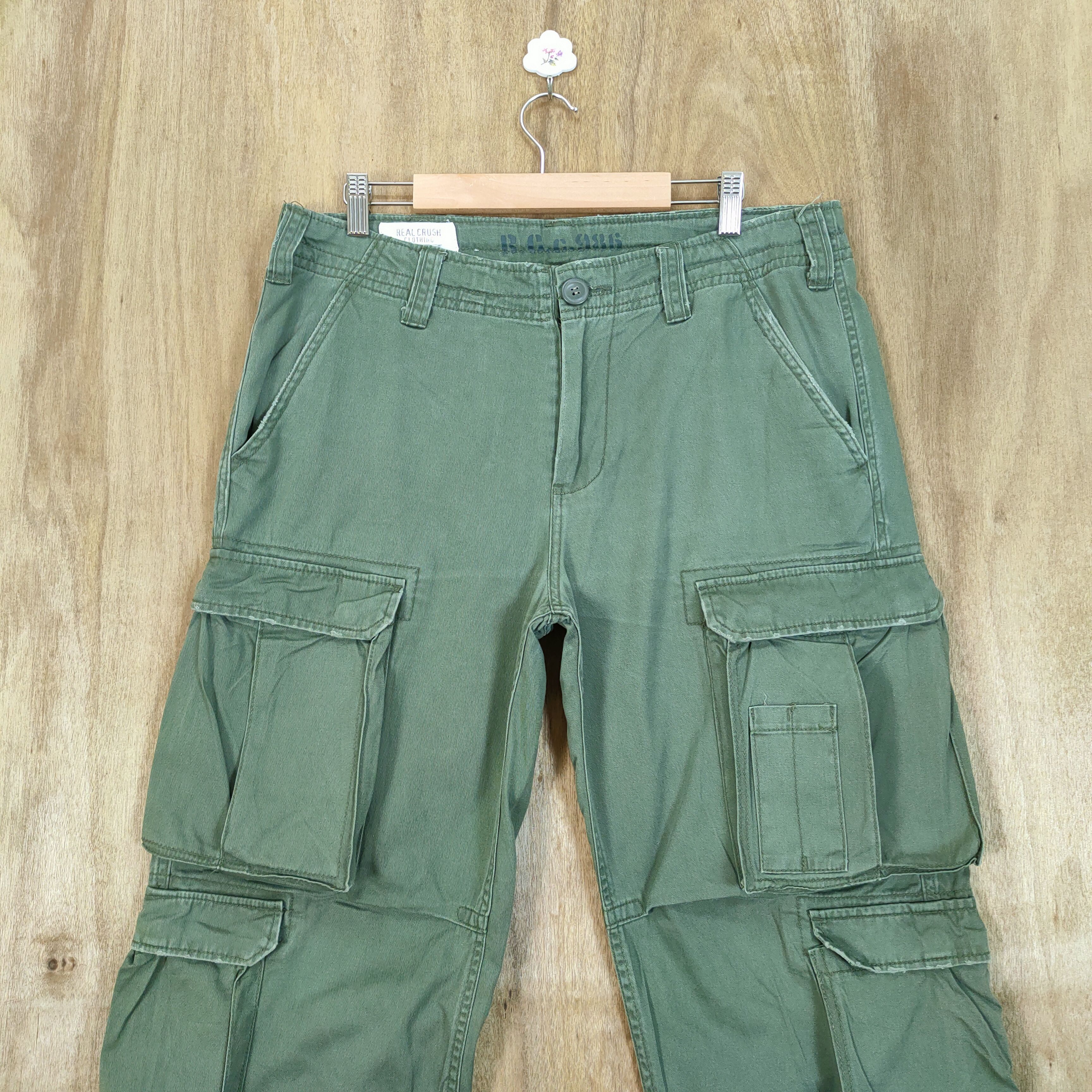 Japanese Brand 9 POCKET VINTAGE RCC FADED CARGO PANTS Size US 36 / EU 52 - 2 Thumbnail