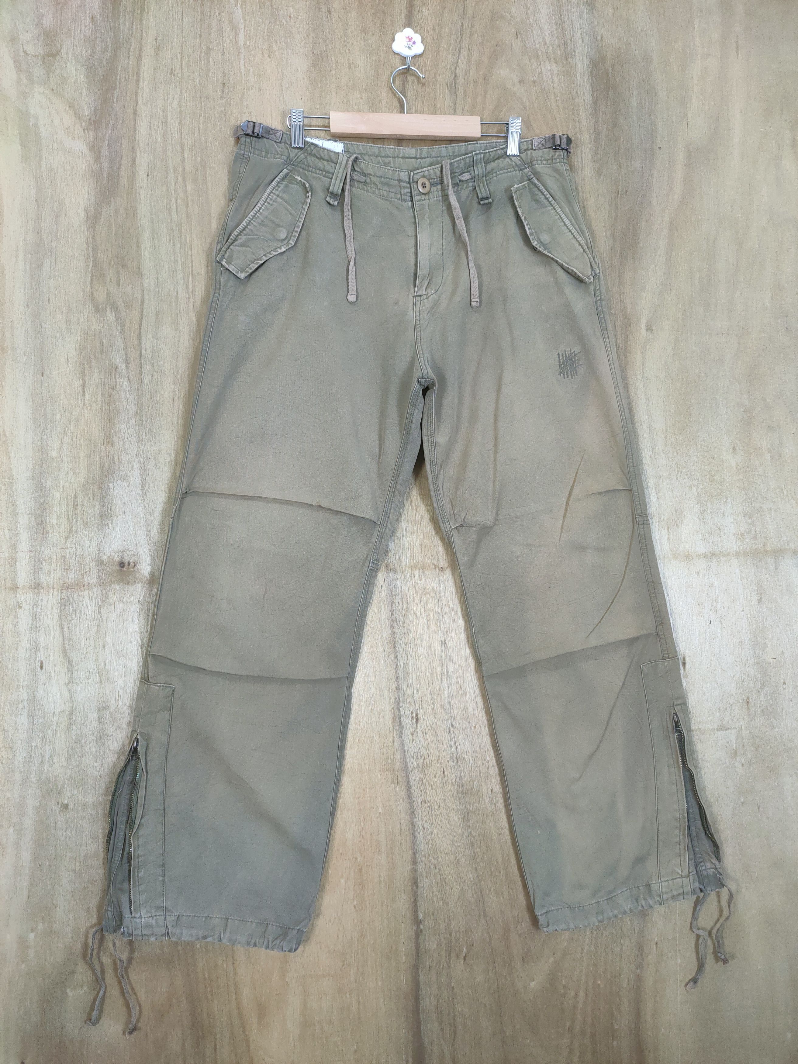 JAPANESE BRAND VINTAGE FADED CARGO PANTS ZIPPER LEG