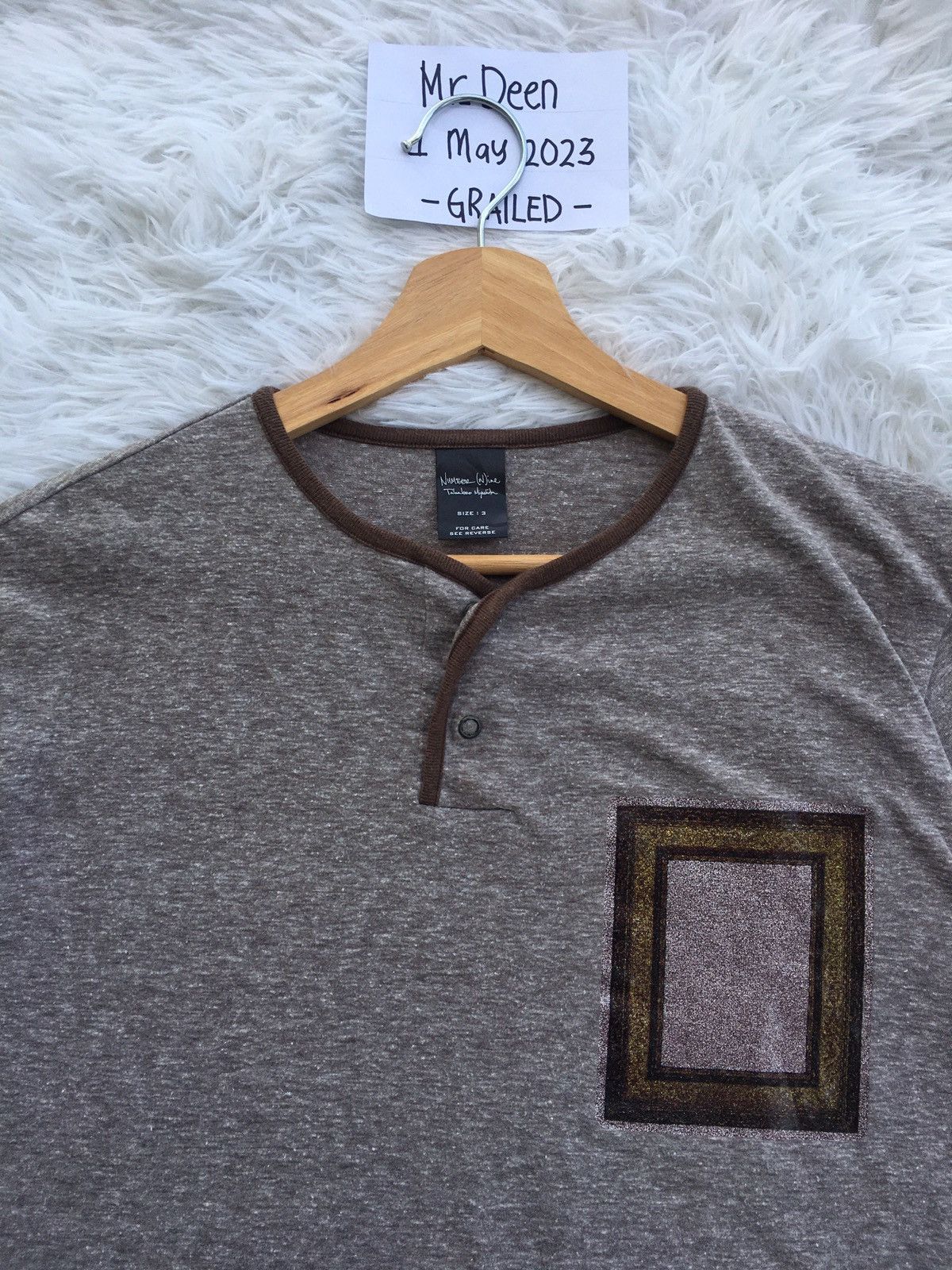 Number (N)ine Rare Vintage Number Nine Brown Tshirt Size US L / EU 52-54 / 3 - 6 Thumbnail