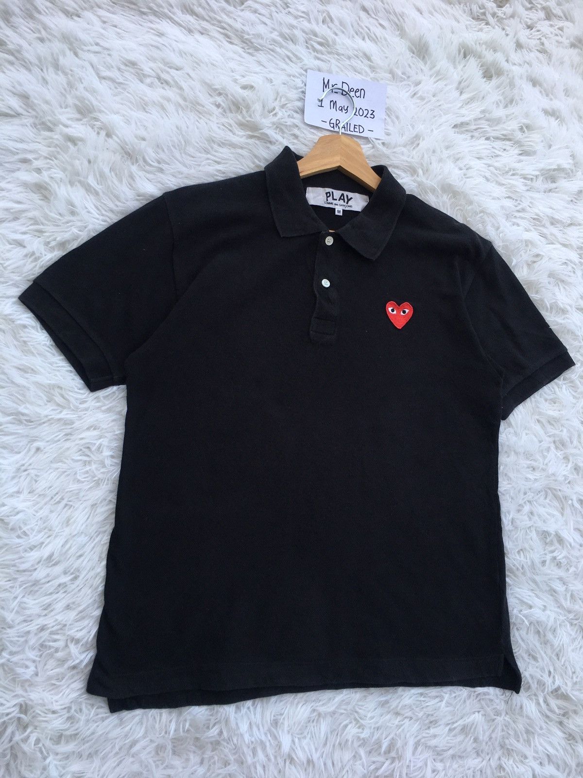 Rare Comme Des Garcons Play Logo Polo Shirt
