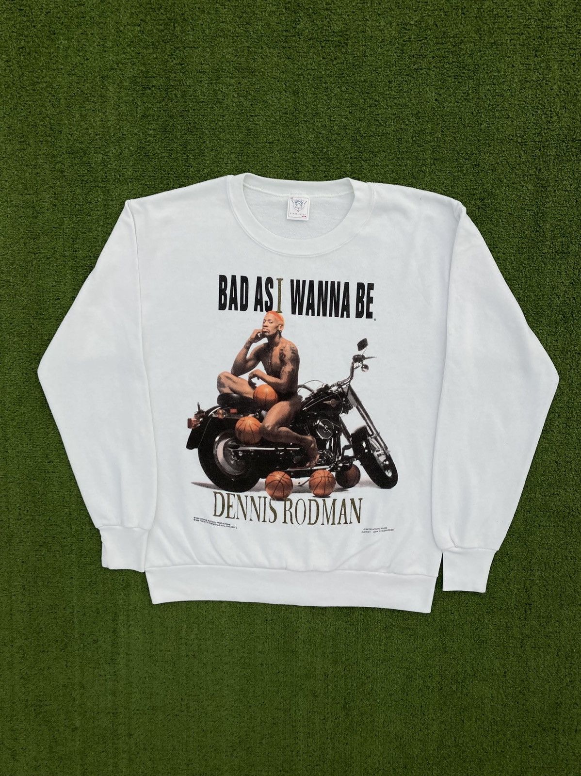 T-shirt Vintage 1998 Dennis Rodman 'Bad As I Wanna Be' - Blanc, Taille M, Occasion 8/10
