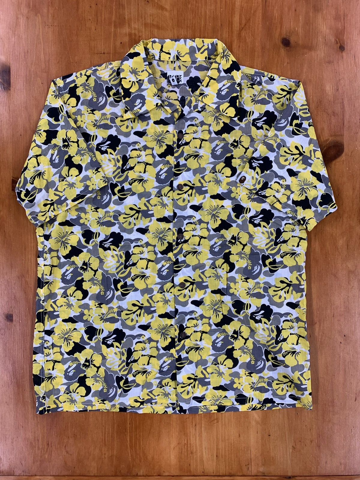 Bape Vintage Bape Y2K Hibiscus Camo Hawaiian Shirt Grailed