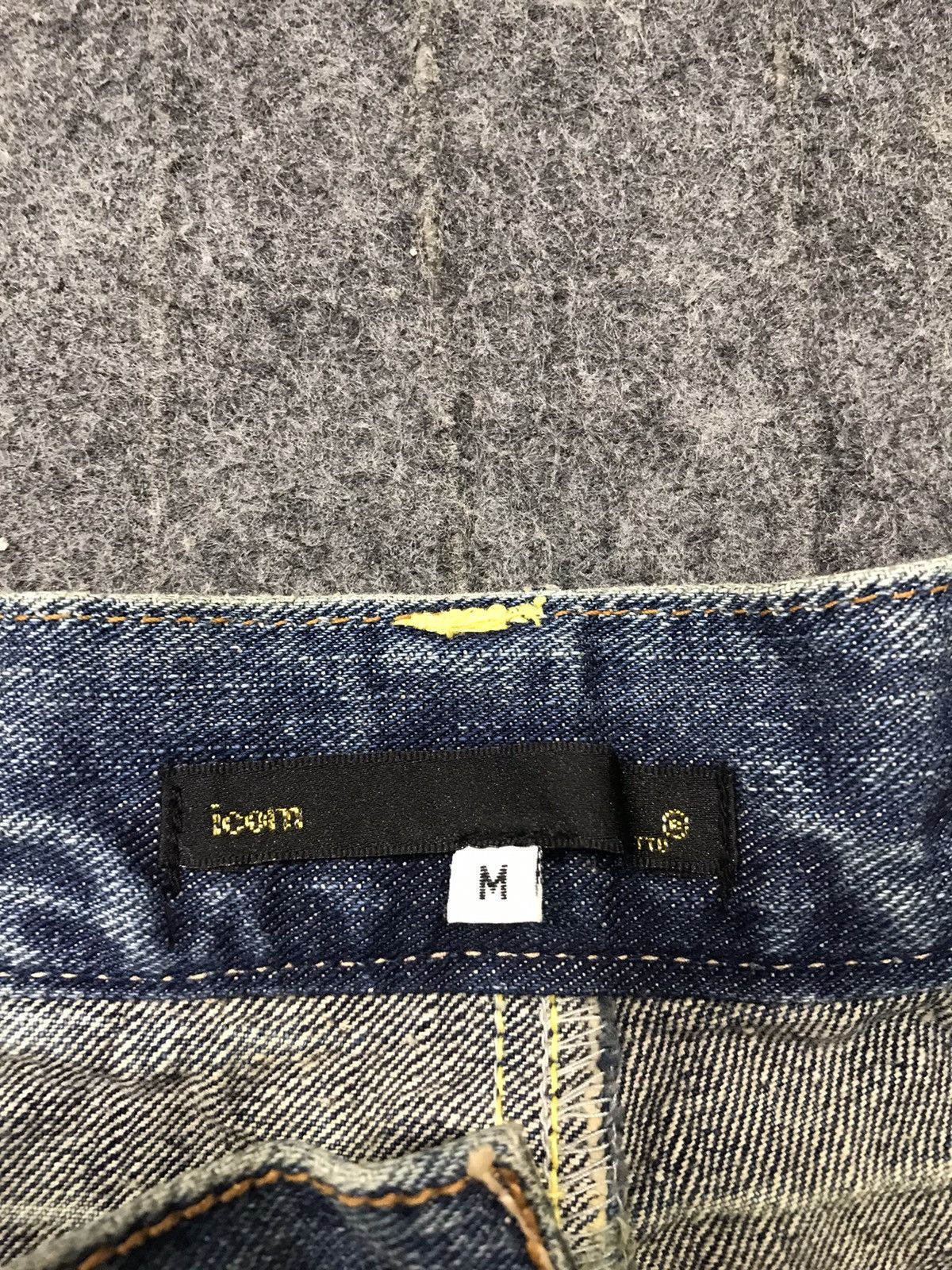 Japanese Brand × Vintage Vintage Icom Distressed Denim Leather Pocket Design Size 30" / US 8 / IT 44 - 14 Thumbnail