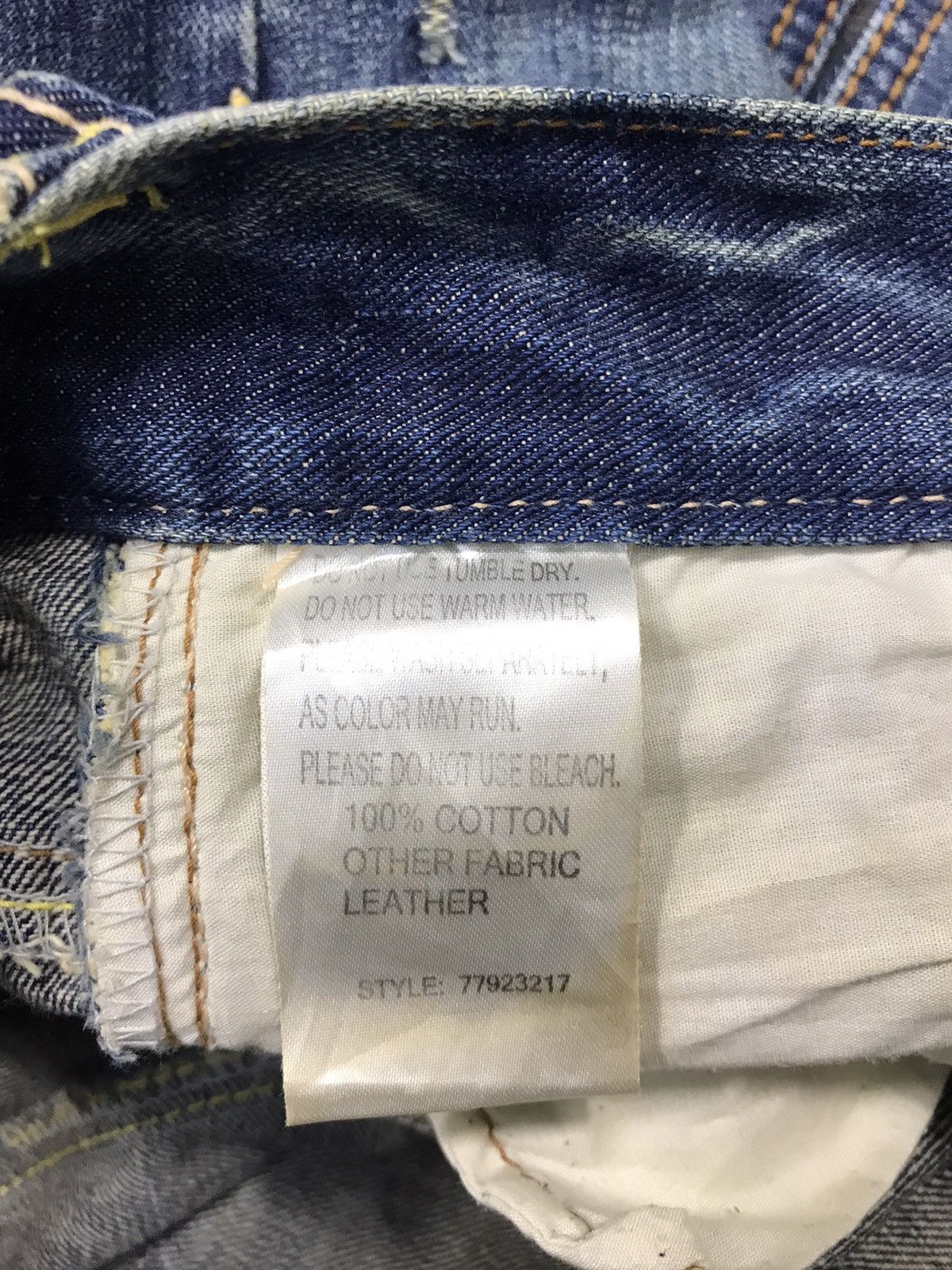 Japanese Brand × Vintage Vintage Icom Distressed Denim Leather Pocket Design Size 30" / US 8 / IT 44 - 15 Thumbnail