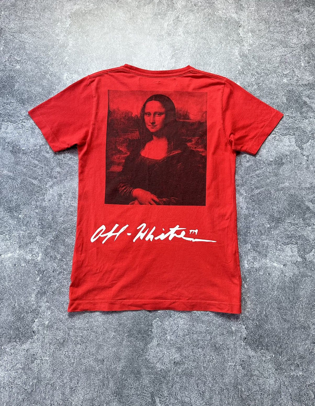 image of Off White Mona Lisa Tee in Red, Men's (Size XS)