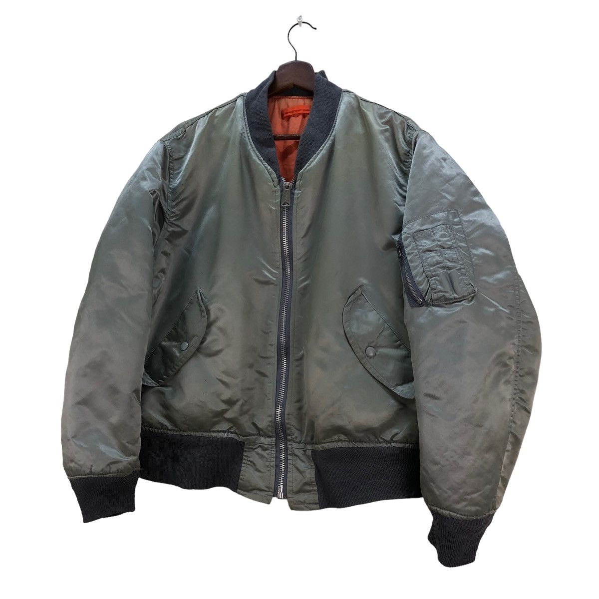 image of Vintage Made In Usa Corinth Mfg Ma 1 Bomber Jacket in Green, Men's (Size Medium)