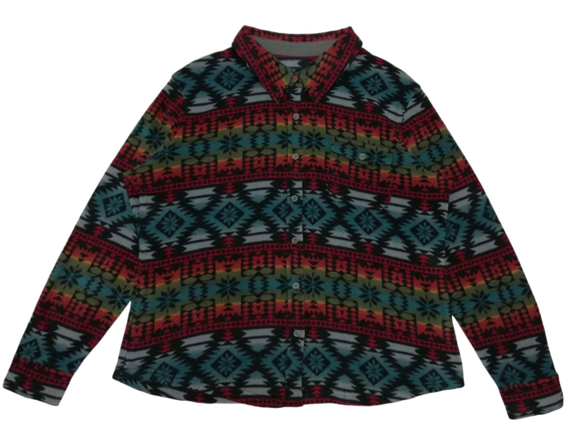 Handmade × Native 🔥Native Pattern Fleece Western Long Sleeve T-Shirts Button Size US L / EU 52-54 / 3 - 1 Thumbnail