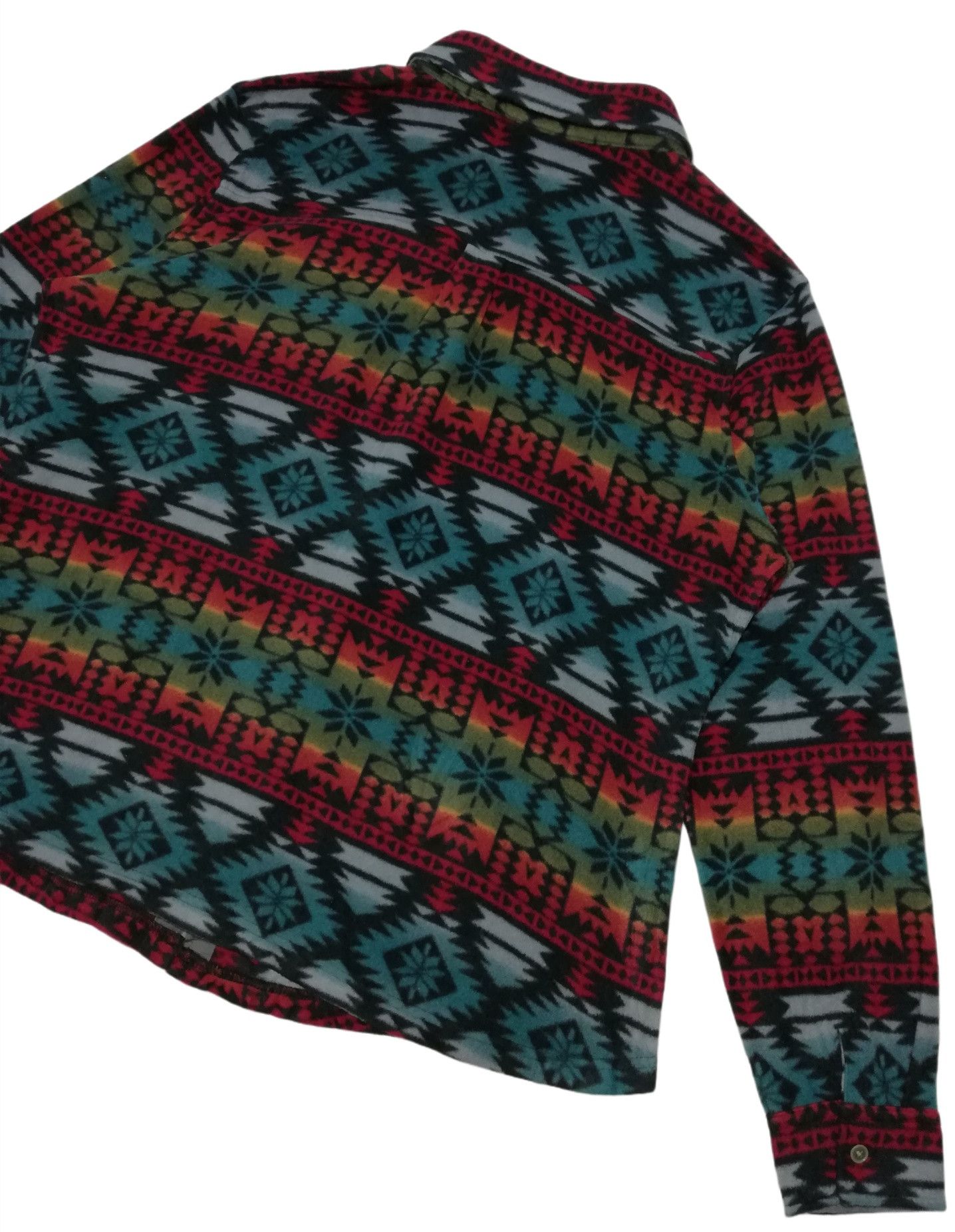 Handmade × Native 🔥Native Pattern Fleece Western Long Sleeve T-Shirts Button Size US L / EU 52-54 / 3 - 10 Thumbnail