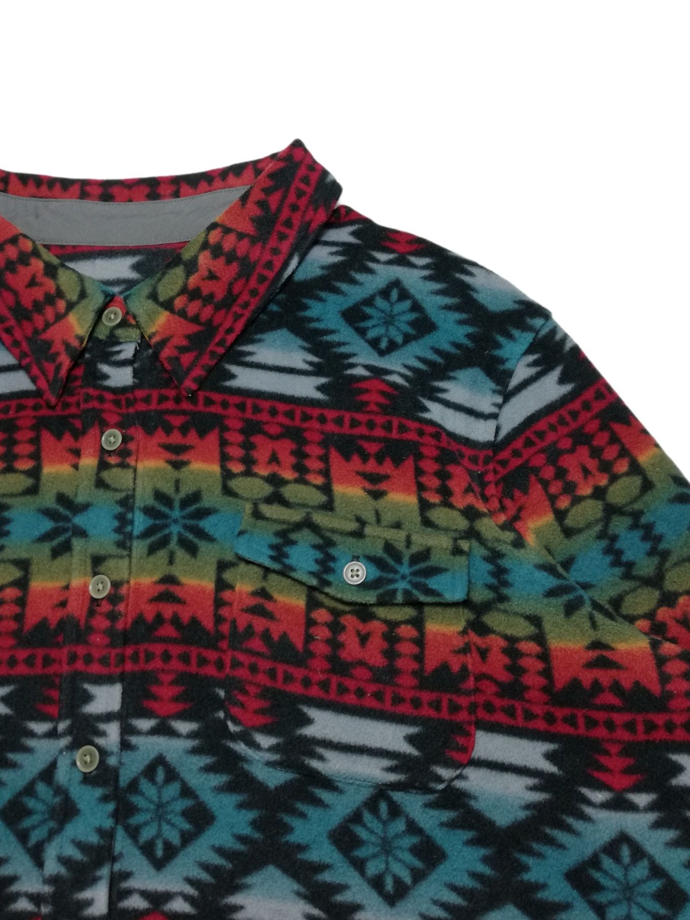 Handmade × Native 🔥Native Pattern Fleece Western Long Sleeve T-Shirts Button Size US L / EU 52-54 / 3 - 5 Thumbnail