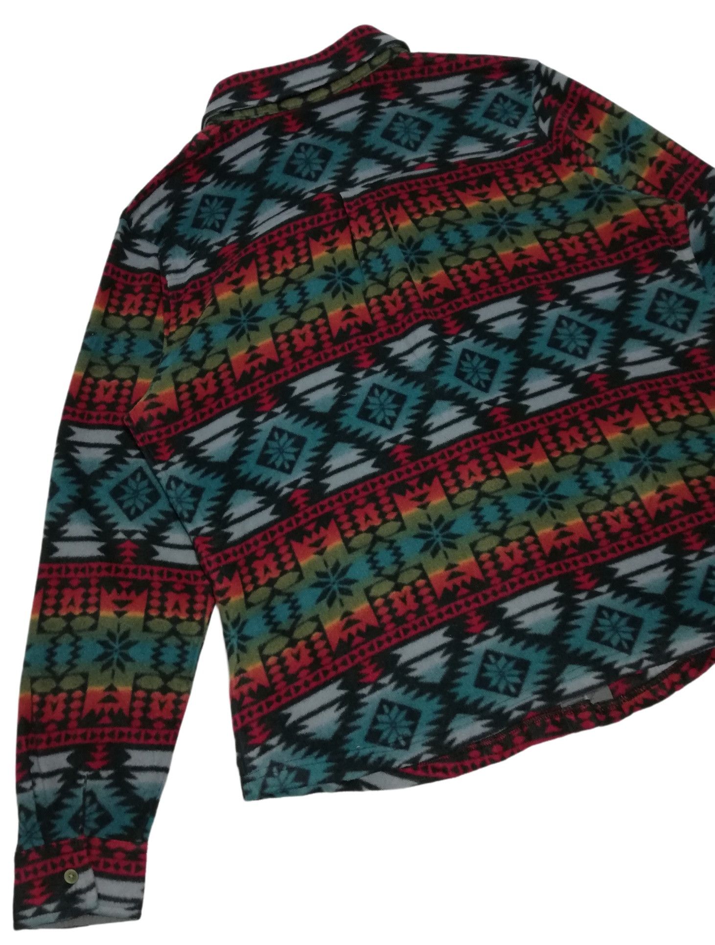 Handmade × Native 🔥Native Pattern Fleece Western Long Sleeve T-Shirts Button Size US L / EU 52-54 / 3 - 9 Thumbnail