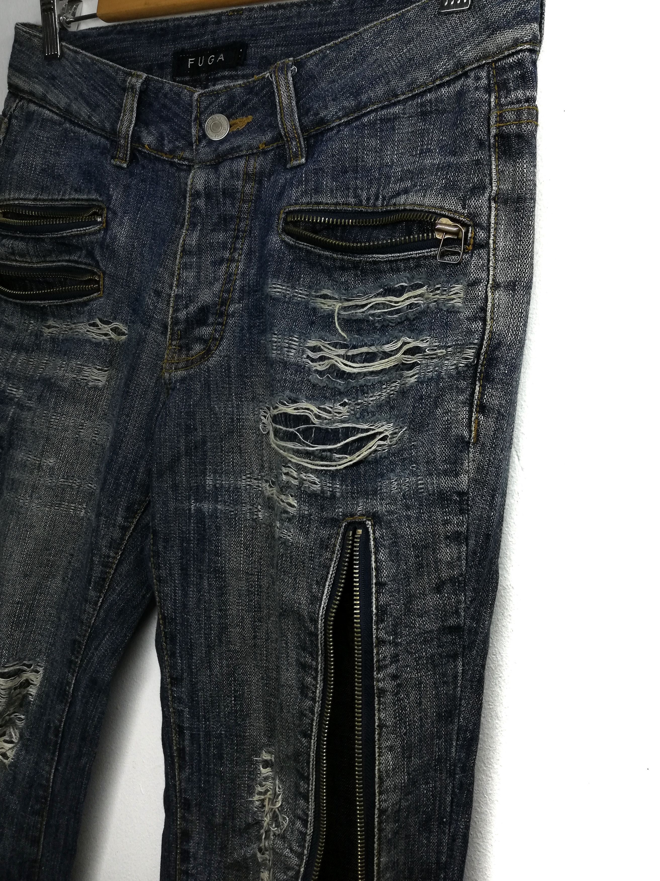 Japanese Brand 🔥Fuga Zipper Punk Distressed Denim & Red Stitch Denim🔥 Size US 30 / EU 46 - 4 Thumbnail