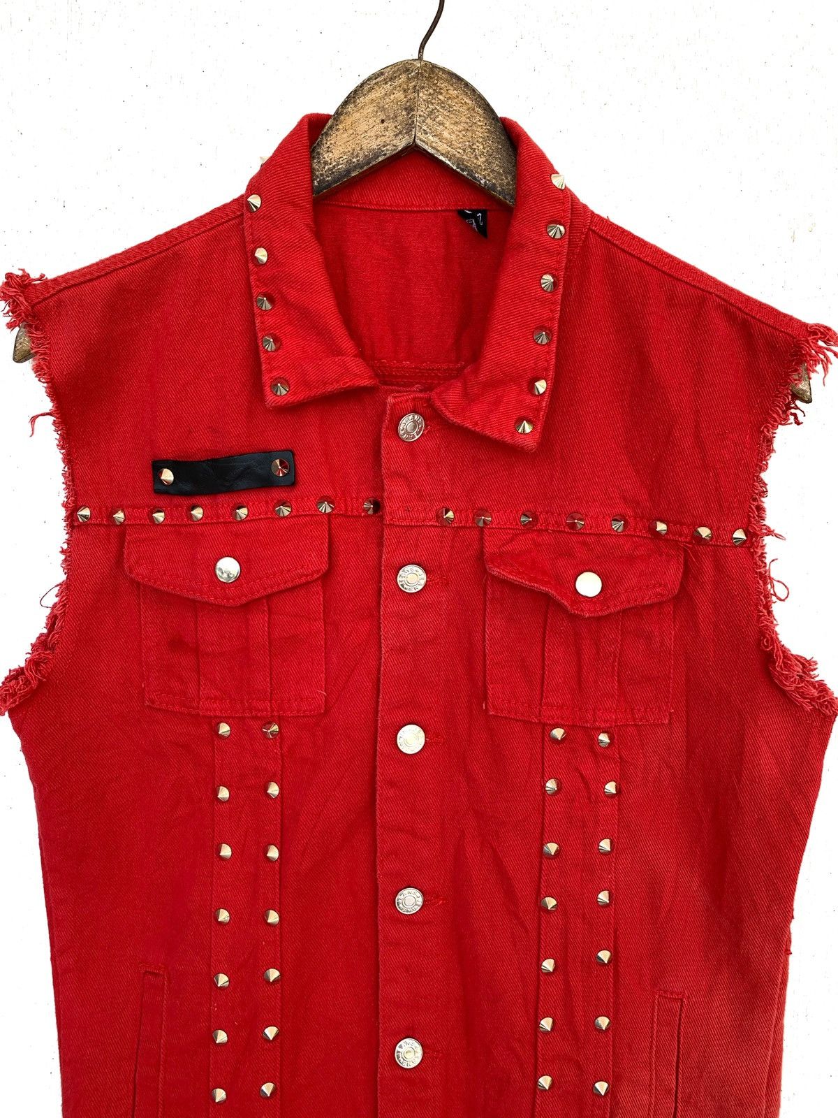 Designer Buttons Ups Sleeveless Jacket Jeans With Spike!! Size US M / EU 48-50 / 2 - 3 Thumbnail