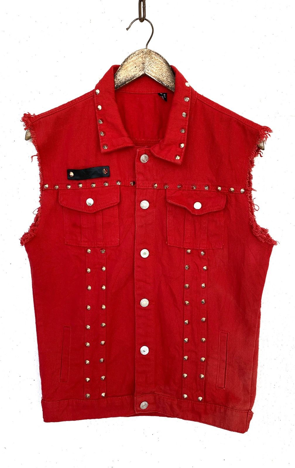 Designer Buttons Ups Sleeveless Jacket Jeans With Spike!! Size US M / EU 48-50 / 2 - 2 Thumbnail