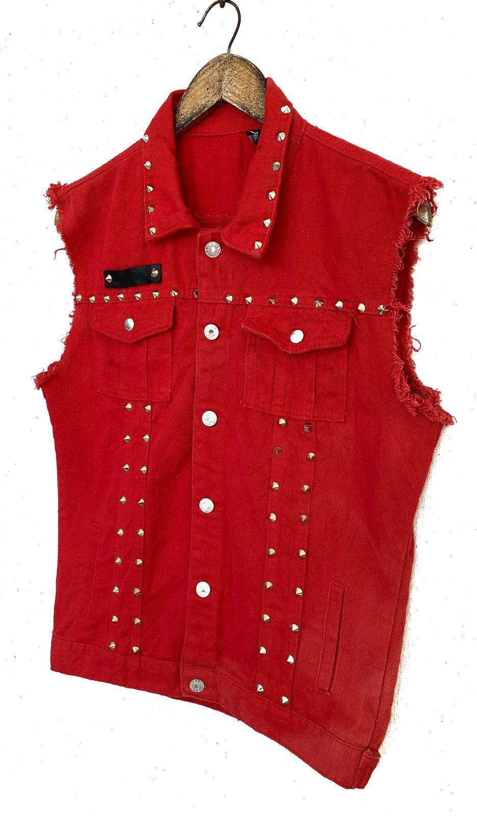 Designer Buttons Ups Sleeveless Jacket Jeans With Spike!! Size US M / EU 48-50 / 2 - 1 Thumbnail