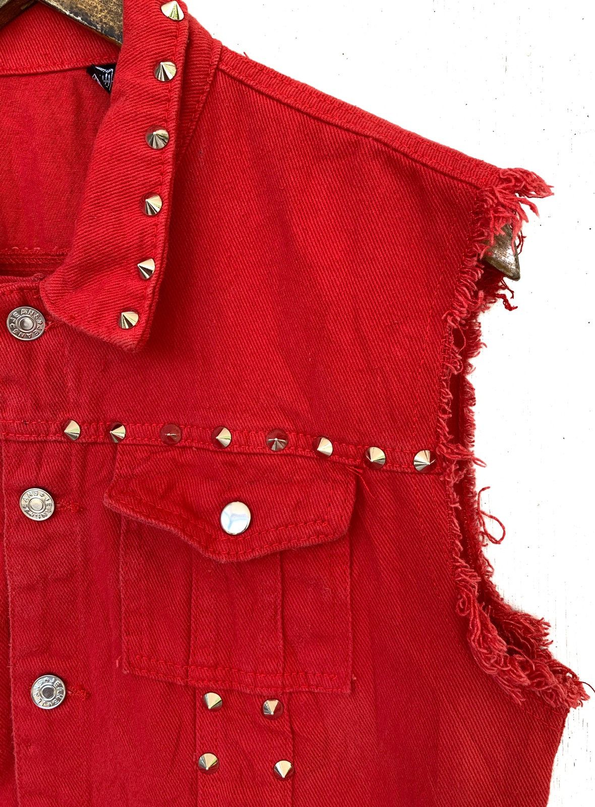Designer Buttons Ups Sleeveless Jacket Jeans With Spike!! Size US M / EU 48-50 / 2 - 6 Thumbnail
