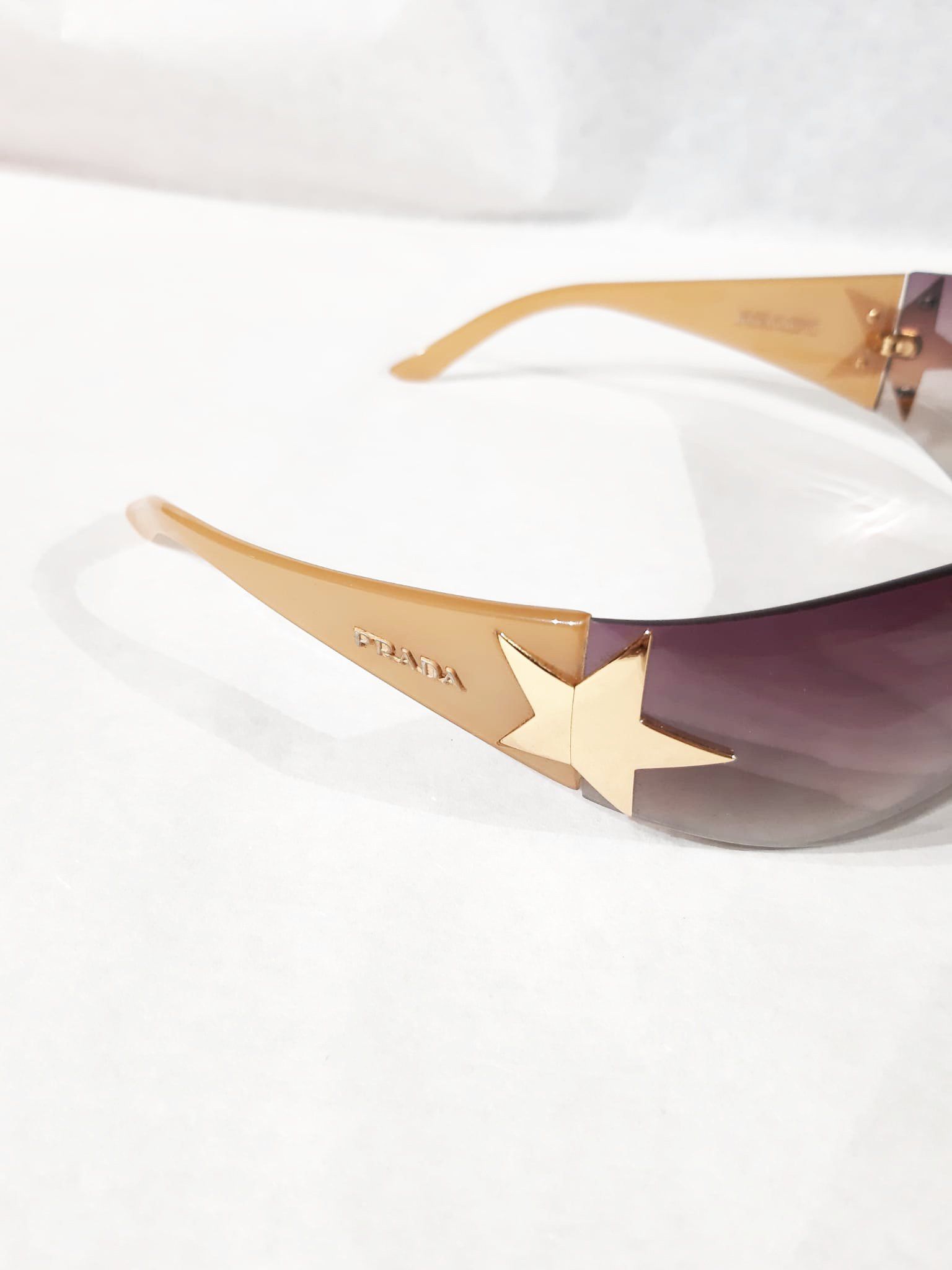 Prada Y2K Chrome Gold Star Sunglasses Vintage early 2000's Size ONE SIZE - 3 Thumbnail