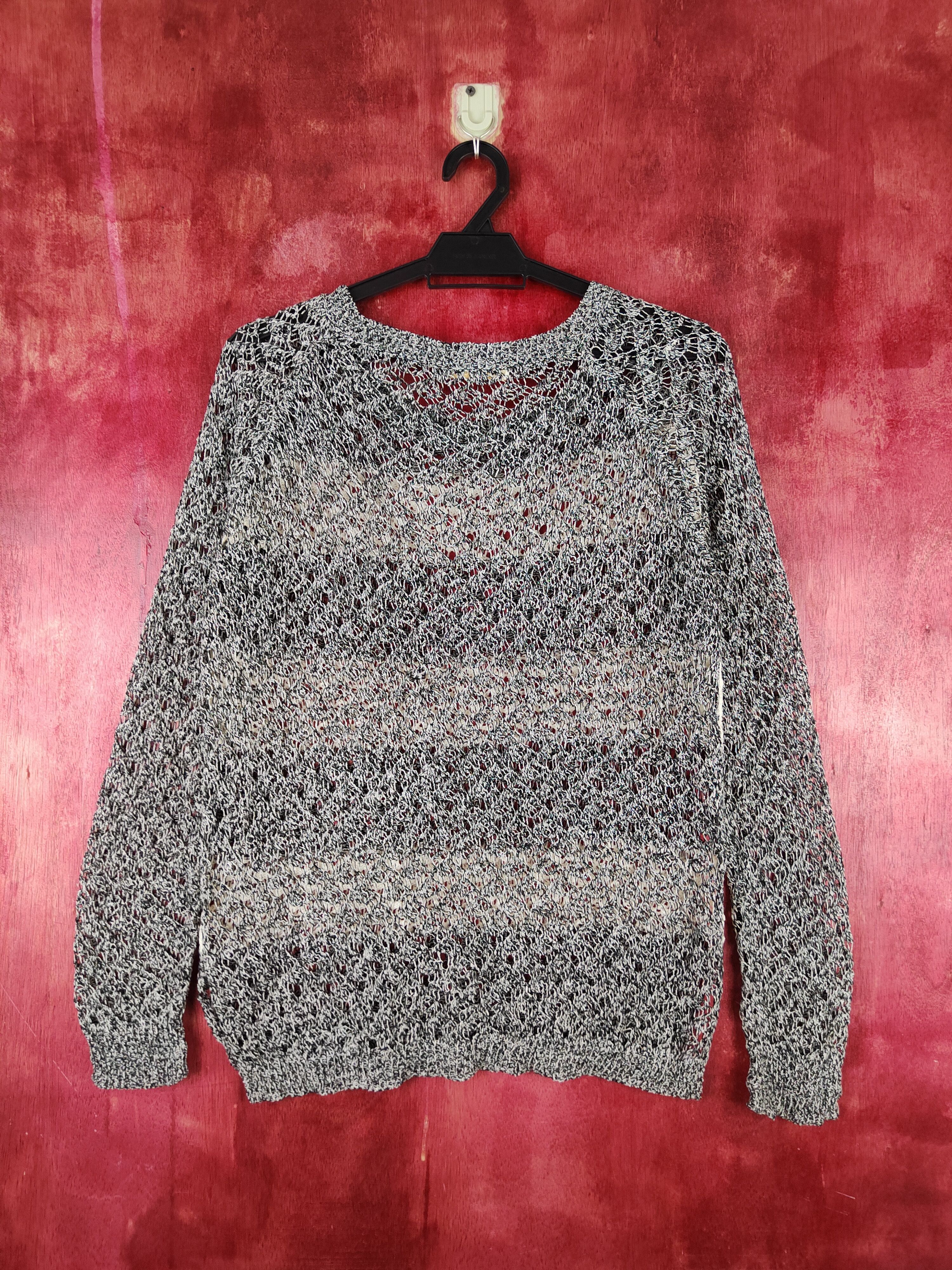 Hypebeast YingLong Black Ivory Crochet Meshnet Sweatshirt #S1002 Size M / US 6-8 / IT 42-44 - 7 Thumbnail
