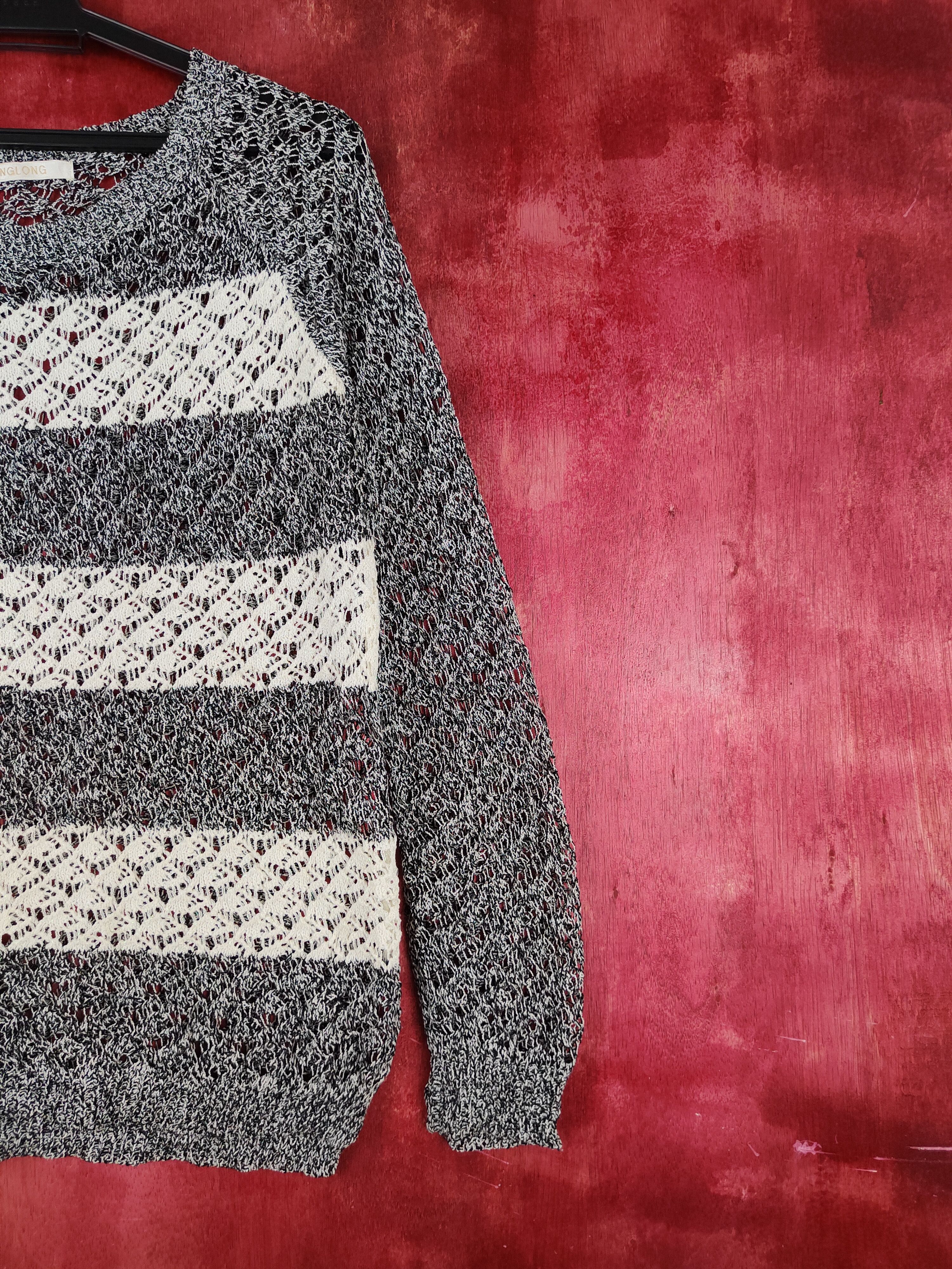 Hypebeast YingLong Black Ivory Crochet Meshnet Sweatshirt #S1002 Size M / US 6-8 / IT 42-44 - 5 Thumbnail