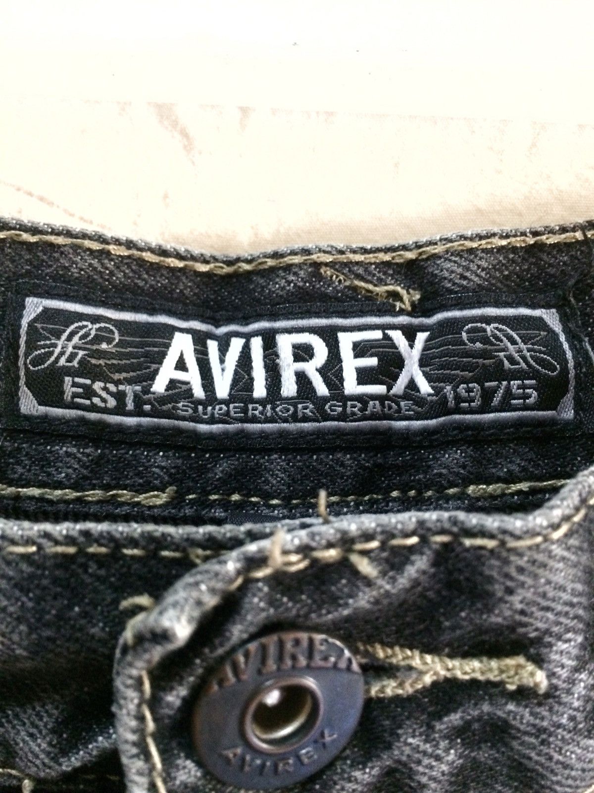 Avirex vintage AVIREX Jeans Dark Grey colours. Size US 28 / EU 44 - 10 Thumbnail