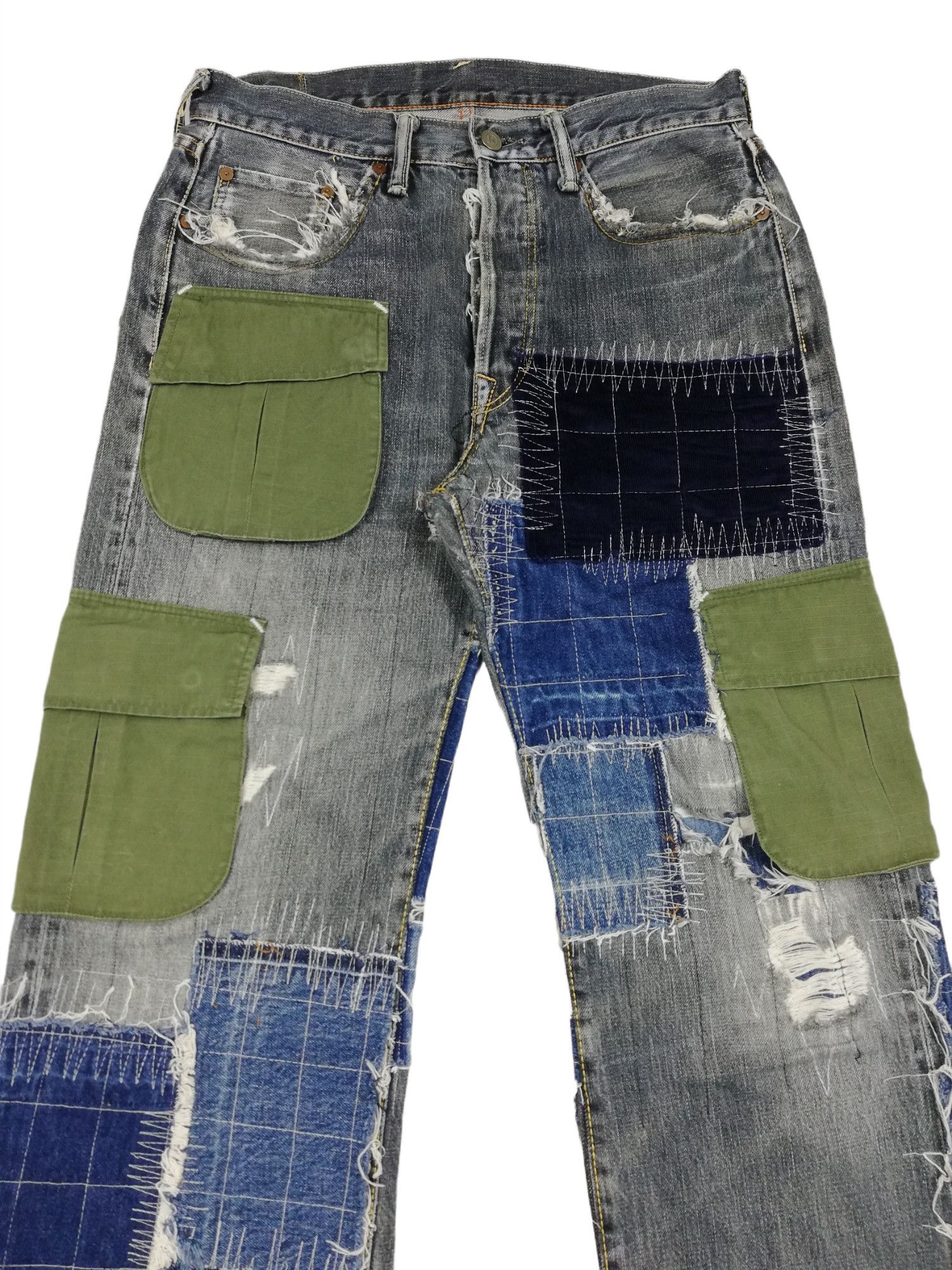45rpm 🔥Archival 45rpm Reconstructed Patchwork Hybrid Cargo Denim Size US 31 - 7 Thumbnail