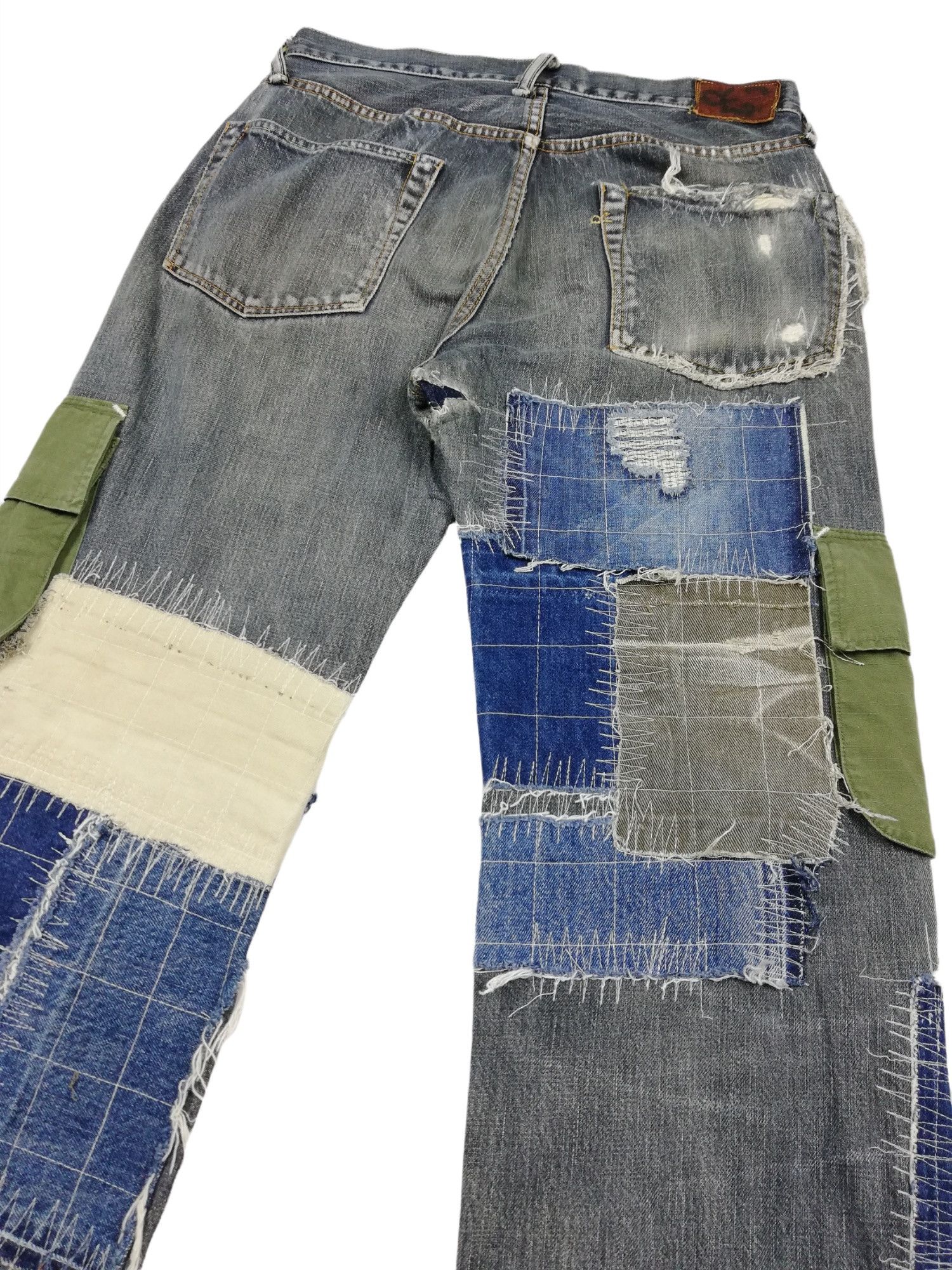 45rpm 🔥Archival 45rpm Reconstructed Patchwork Hybrid Cargo Denim Size US 31 - 20 Thumbnail