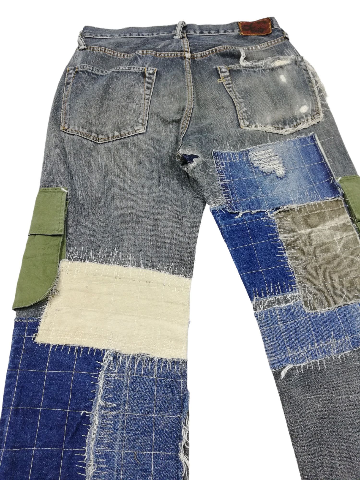 45rpm 🔥Archival 45rpm Reconstructed Patchwork Hybrid Cargo Denim Size US 31 - 19 Thumbnail