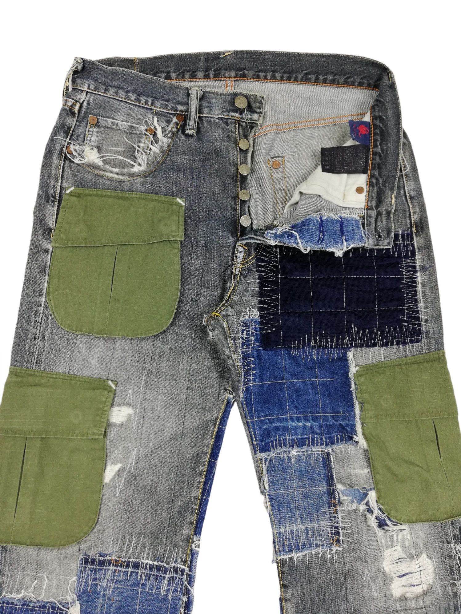 45rpm 🔥Archival 45rpm Reconstructed Patchwork Hybrid Cargo Denim Size US 31 - 9 Thumbnail