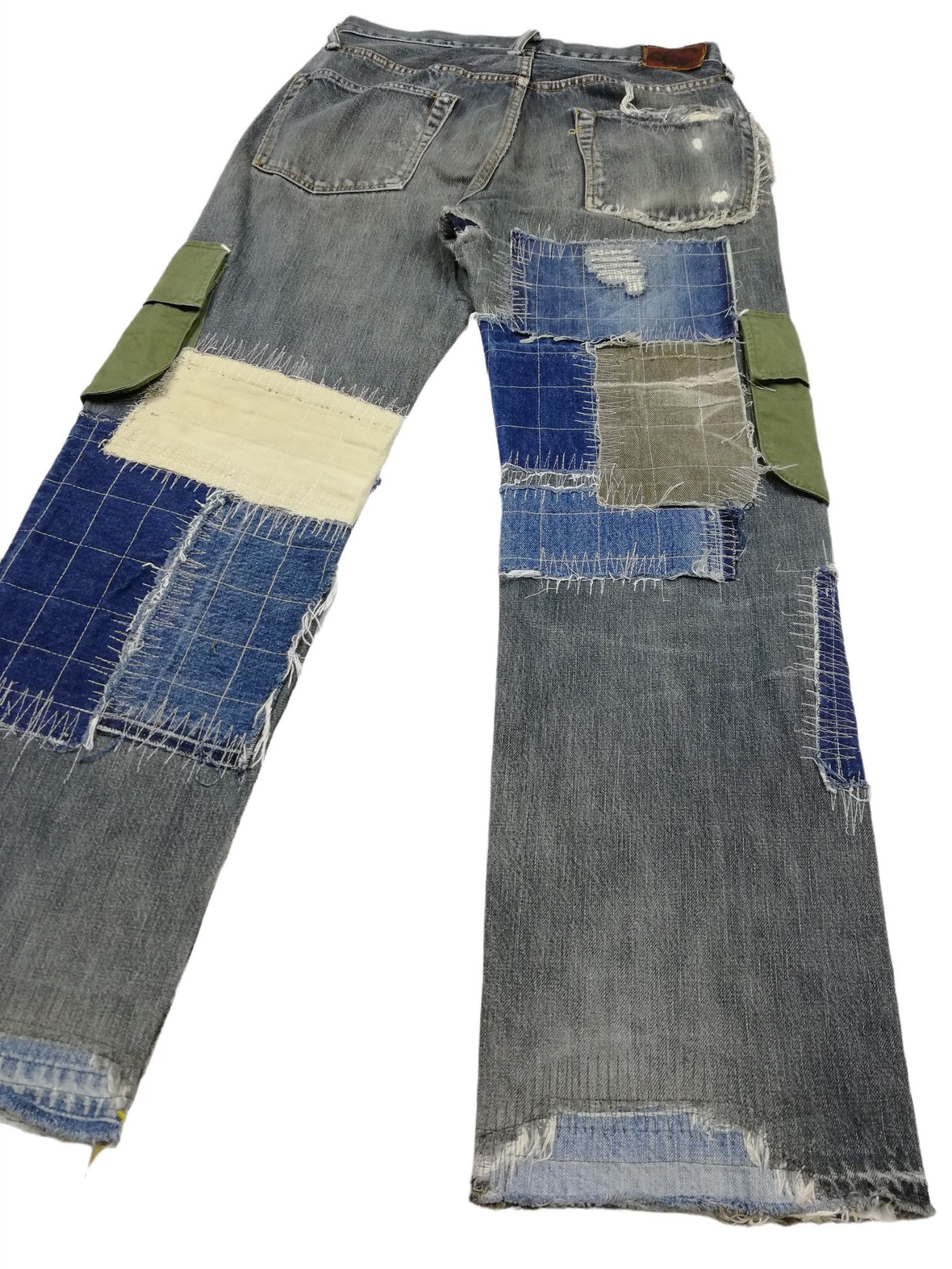 45rpm 🔥Archival 45rpm Reconstructed Patchwork Hybrid Cargo Denim Size US 31 - 18 Thumbnail