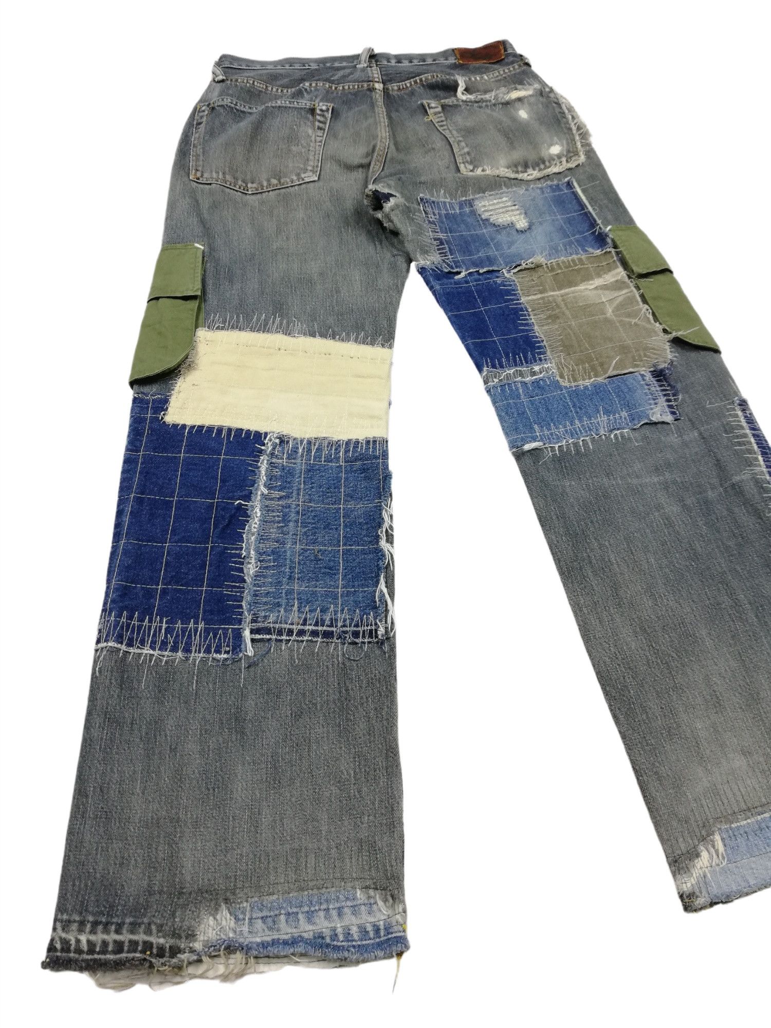 45rpm 🔥Archival 45rpm Reconstructed Patchwork Hybrid Cargo Denim Size US 31 - 17 Thumbnail