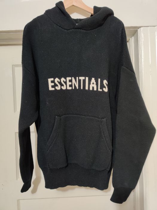 Fear of God Black Knit Hoodie 2020 Essentials Fear of God FOG