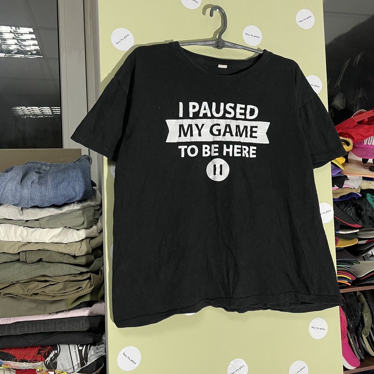 Vintage Vintage Y2K Graphic Tee Paused Game Black Skate Streetwear S Size US S / EU 44-46 / 1 - 4 Thumbnail