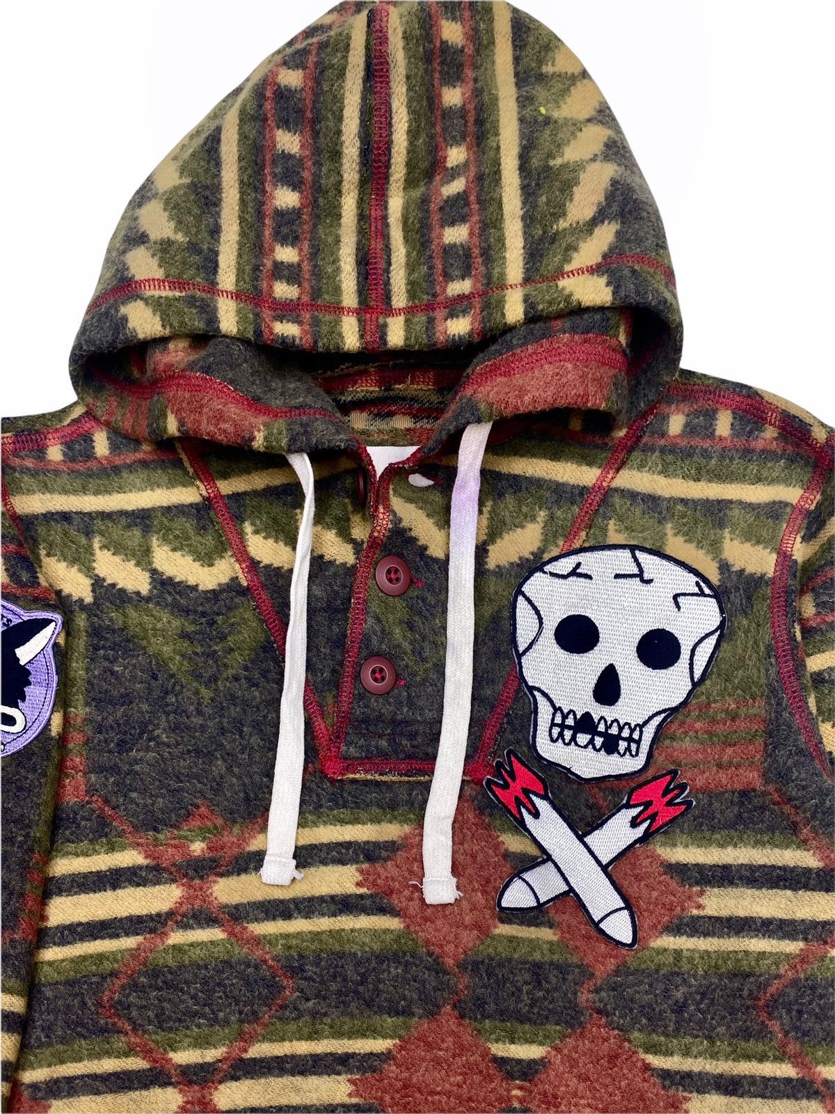HYDROGEN VINTAGE HYDROGEN ITALY 🇮🇹 FLEECE WITH SKULL PATCHES Size US M / EU 48-50 / 2 - 4 Thumbnail
