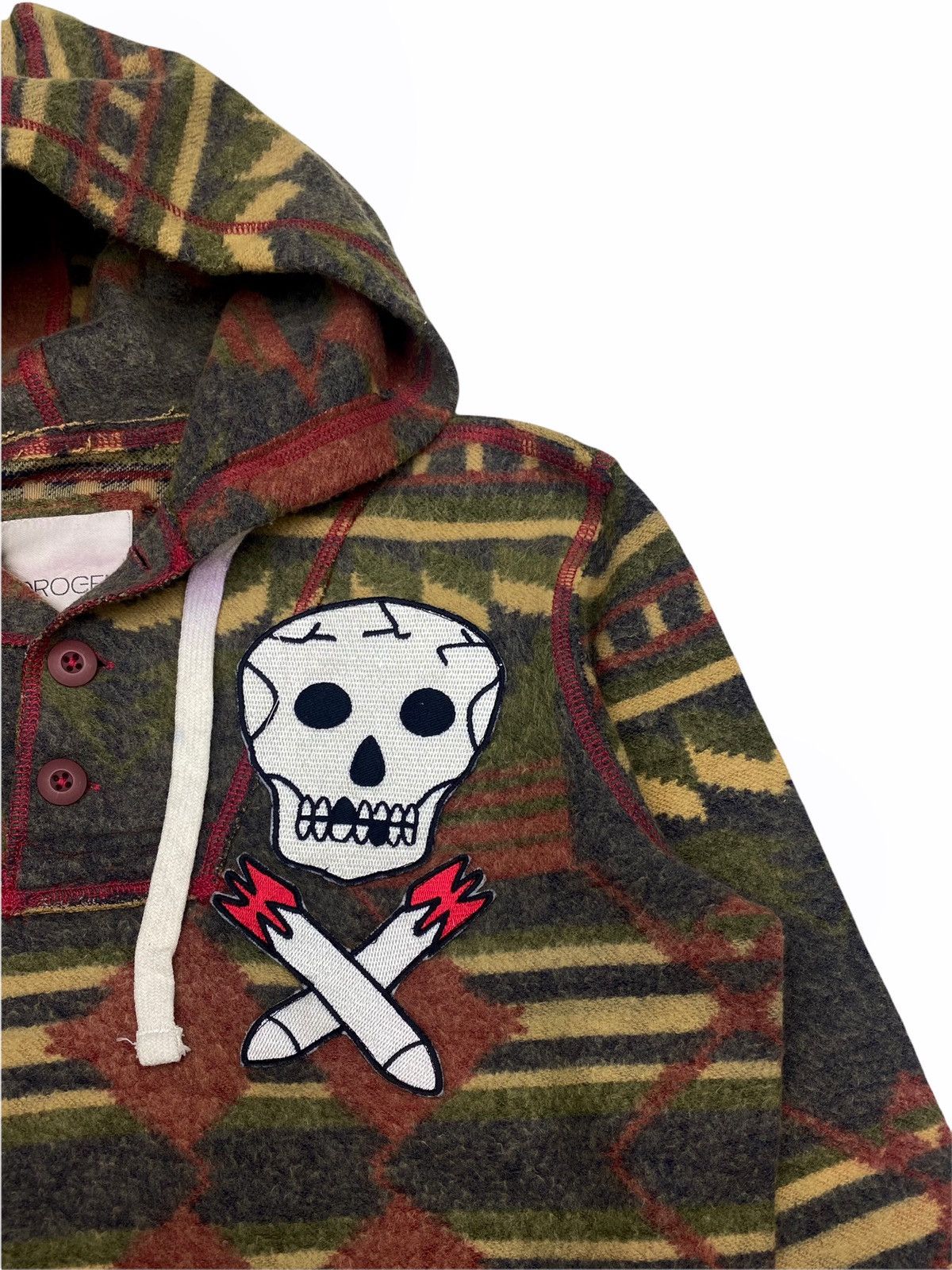 HYDROGEN VINTAGE HYDROGEN ITALY 🇮🇹 FLEECE WITH SKULL PATCHES Size US M / EU 48-50 / 2 - 5 Thumbnail
