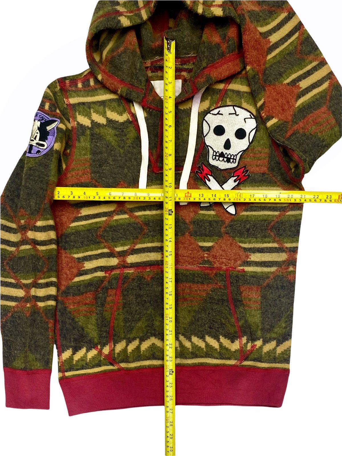 HYDROGEN VINTAGE HYDROGEN ITALY 🇮🇹 FLEECE WITH SKULL PATCHES Size US M / EU 48-50 / 2 - 18 Thumbnail