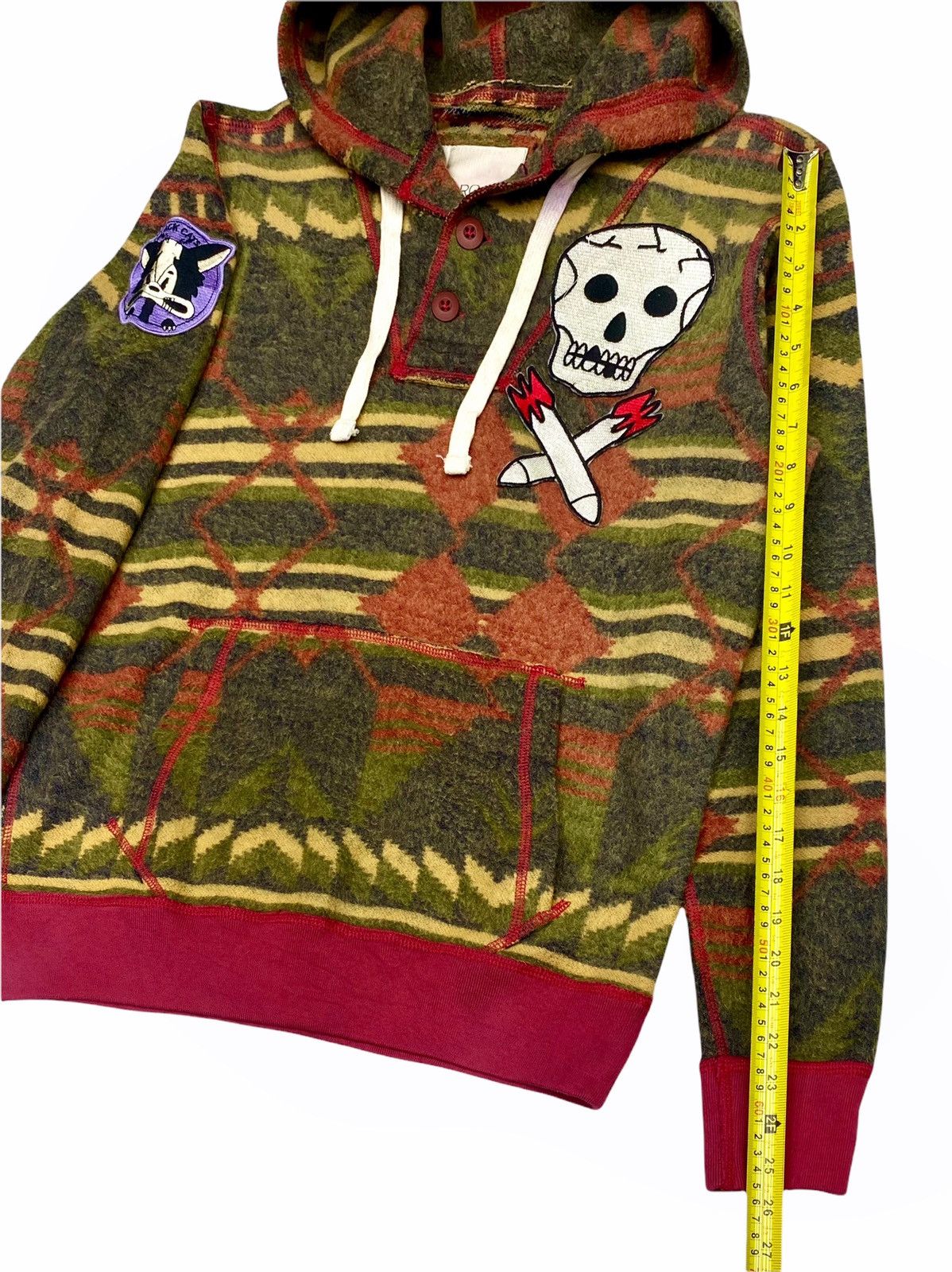 HYDROGEN VINTAGE HYDROGEN ITALY 🇮🇹 FLEECE WITH SKULL PATCHES Size US M / EU 48-50 / 2 - 20 Thumbnail